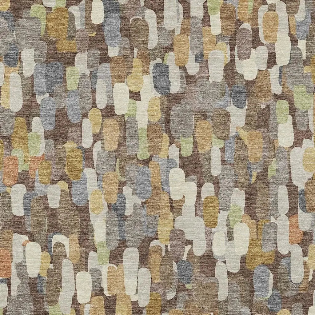 3' X 5' Chocolate And Beige Abstract Washable Indoor Outdoor Area Rug Homeroots Outdoor