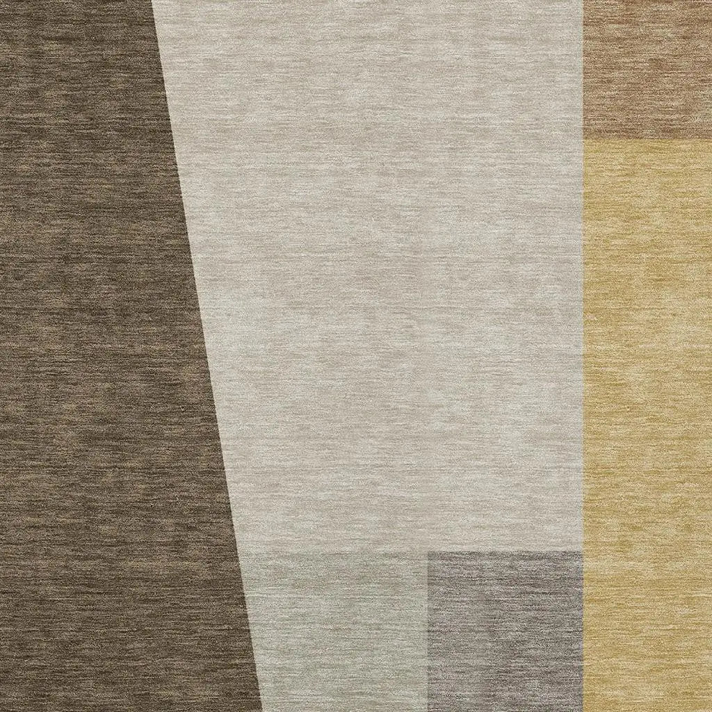 3' X 5' Chocolate And Beige Geometric Washable Indoor Outdoor Area Rug Homeroots Outdoor