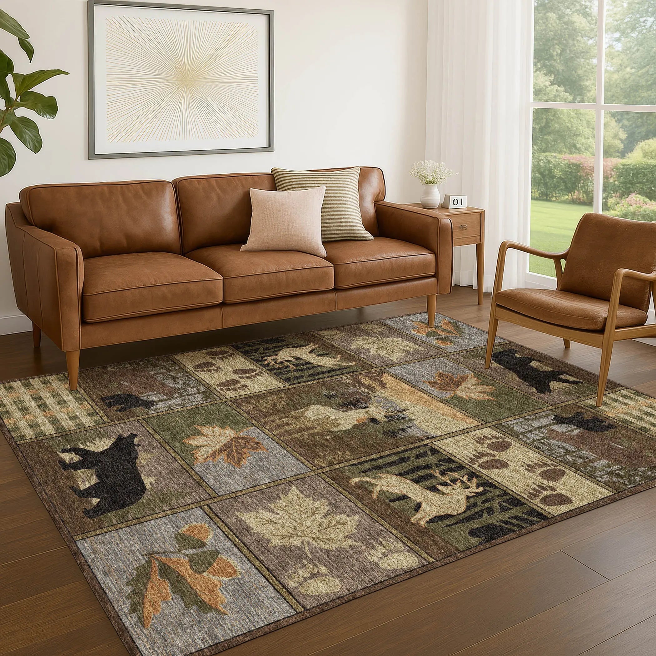 3' X 5' Chocolate And Black Bear Washable Indoor Outdoor Area Rug Homeroots Outdoor