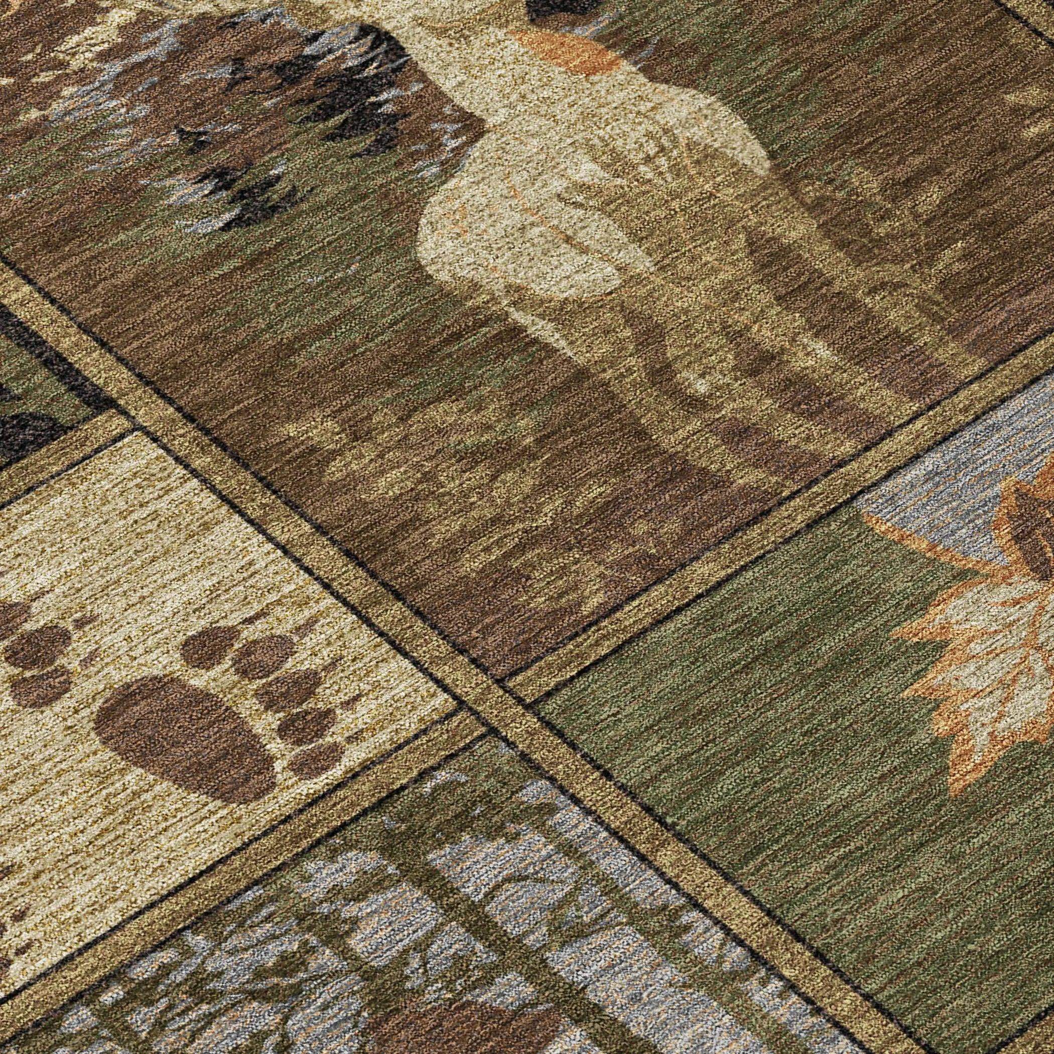 3' X 5' Chocolate And Black Bear Washable Indoor Outdoor Area Rug Homeroots Outdoor