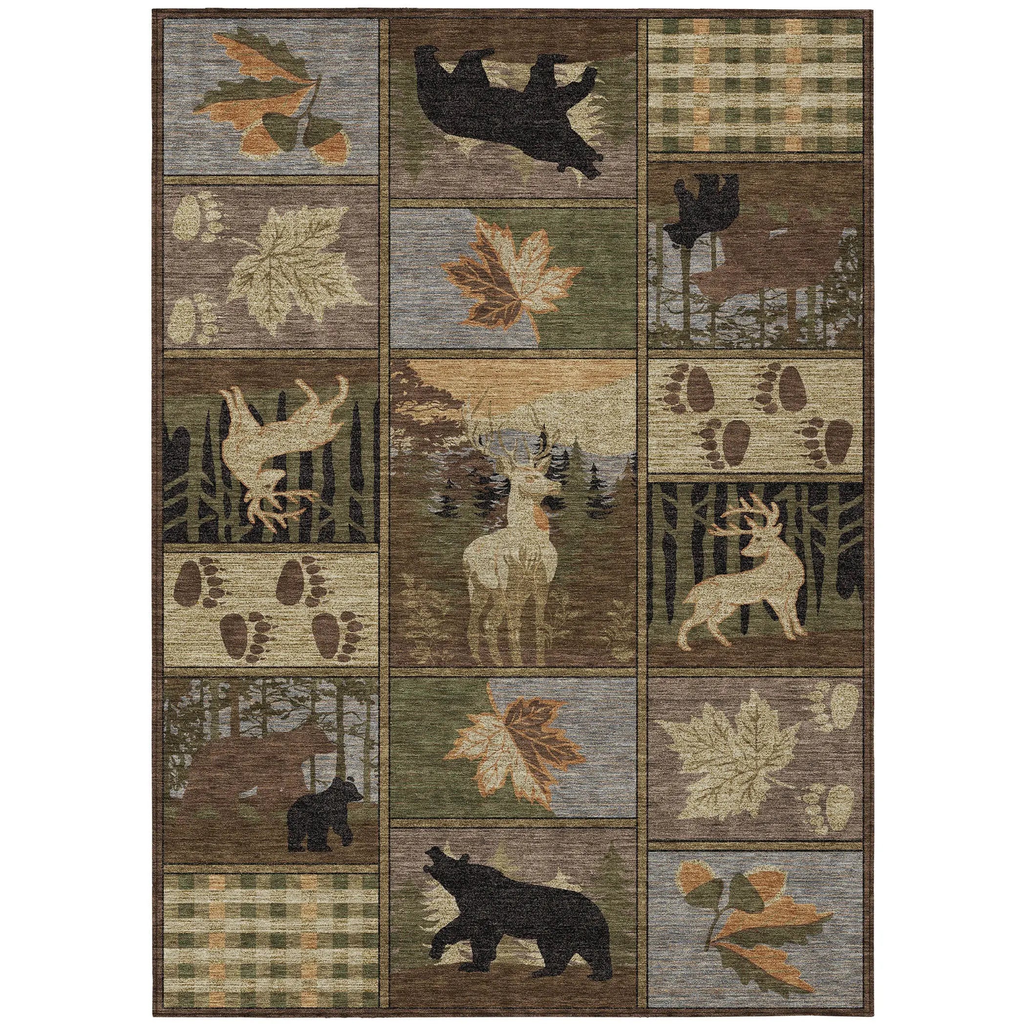 3' X 5' Chocolate And Black Bear Washable Indoor Outdoor Area Rug Homeroots Outdoor