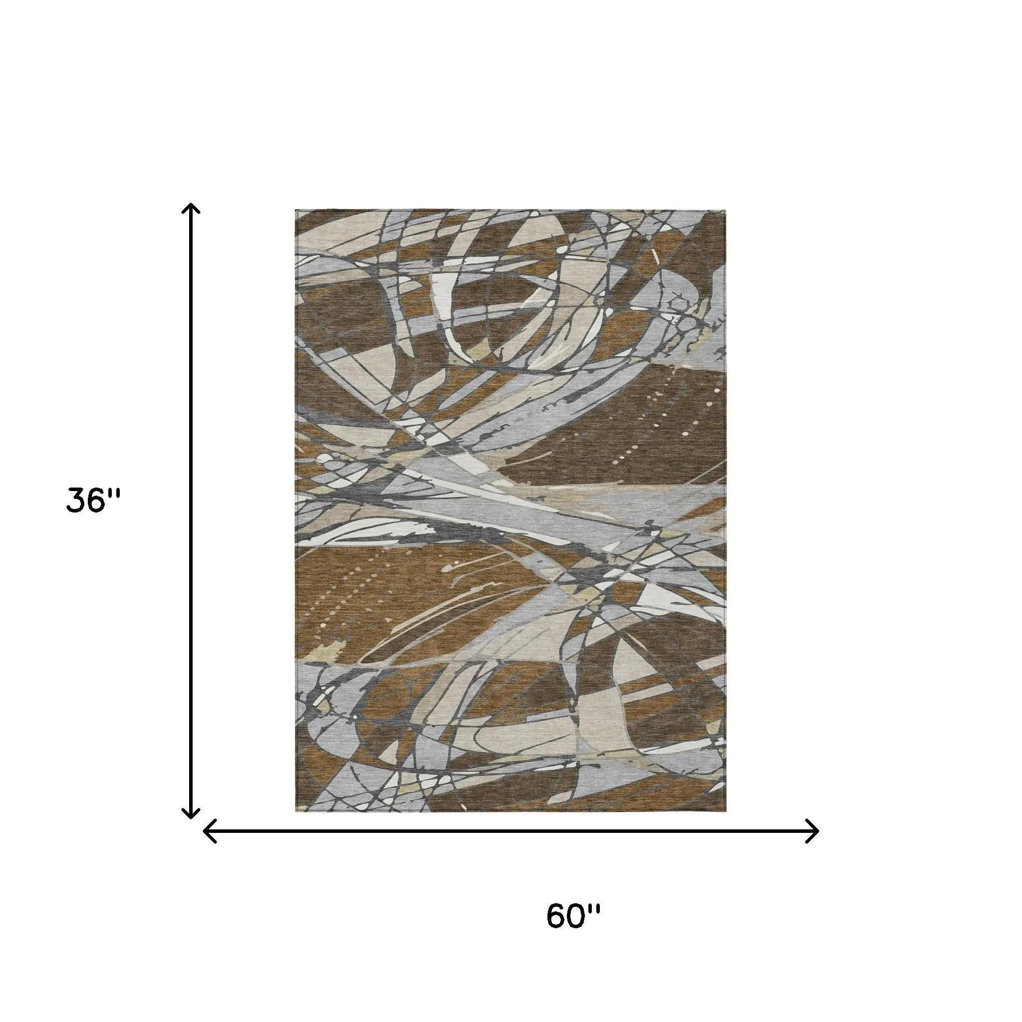 3' X 5' Chocolate And Brown Abstract Washable Indoor Outdoor Area Rug Homeroots Outdoor