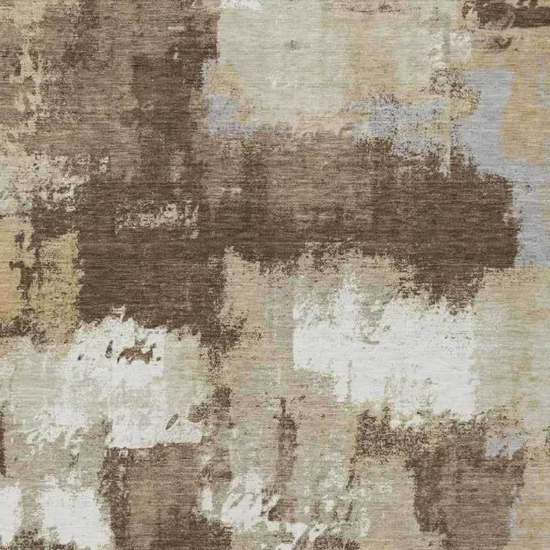 3' X 5' Chocolate And Brown Abstract Washable Indoor Outdoor Area Rug Homeroots Outdoor