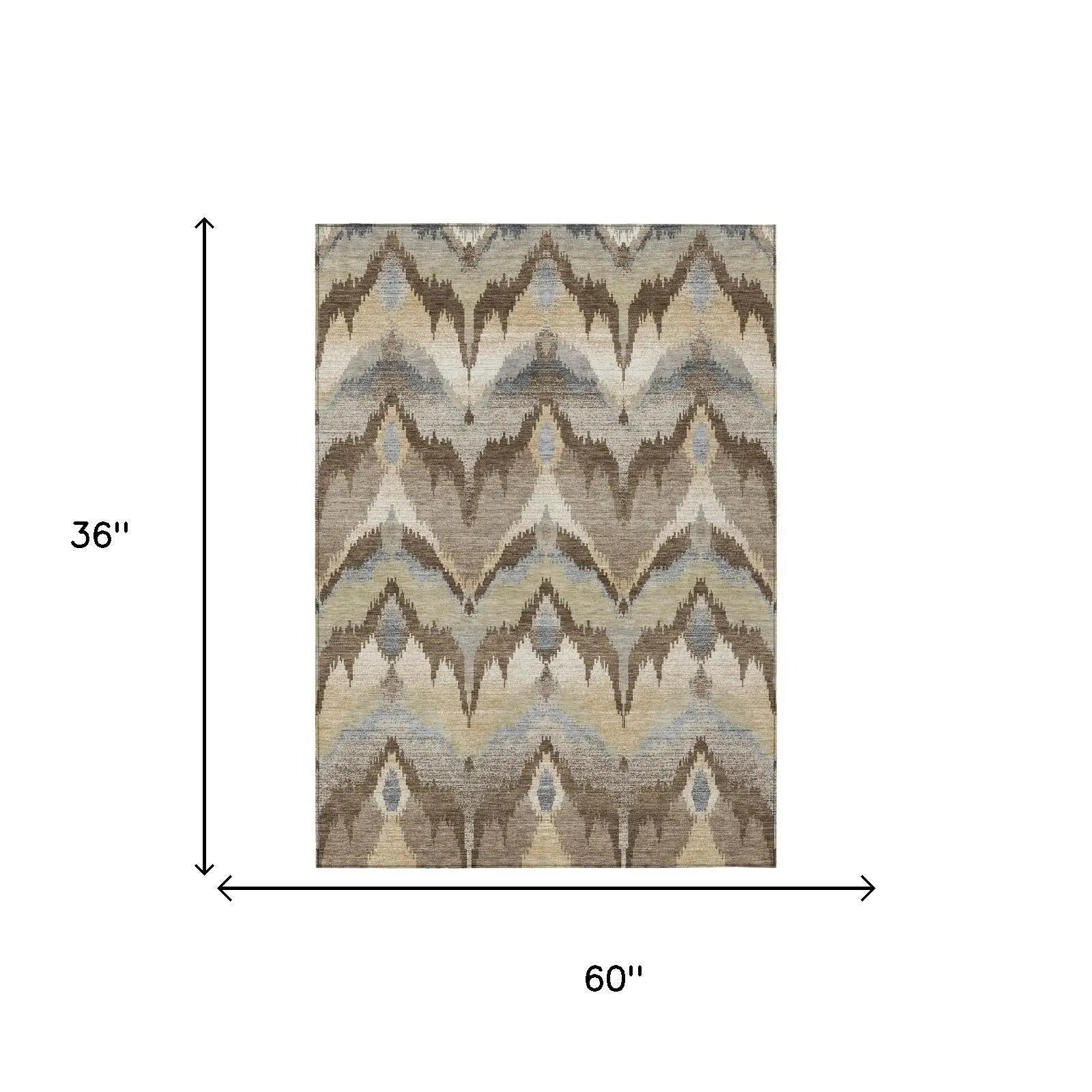 3' X 5' Chocolate And Brown Abstract Washable Indoor Outdoor Area Rug Homeroots Outdoor