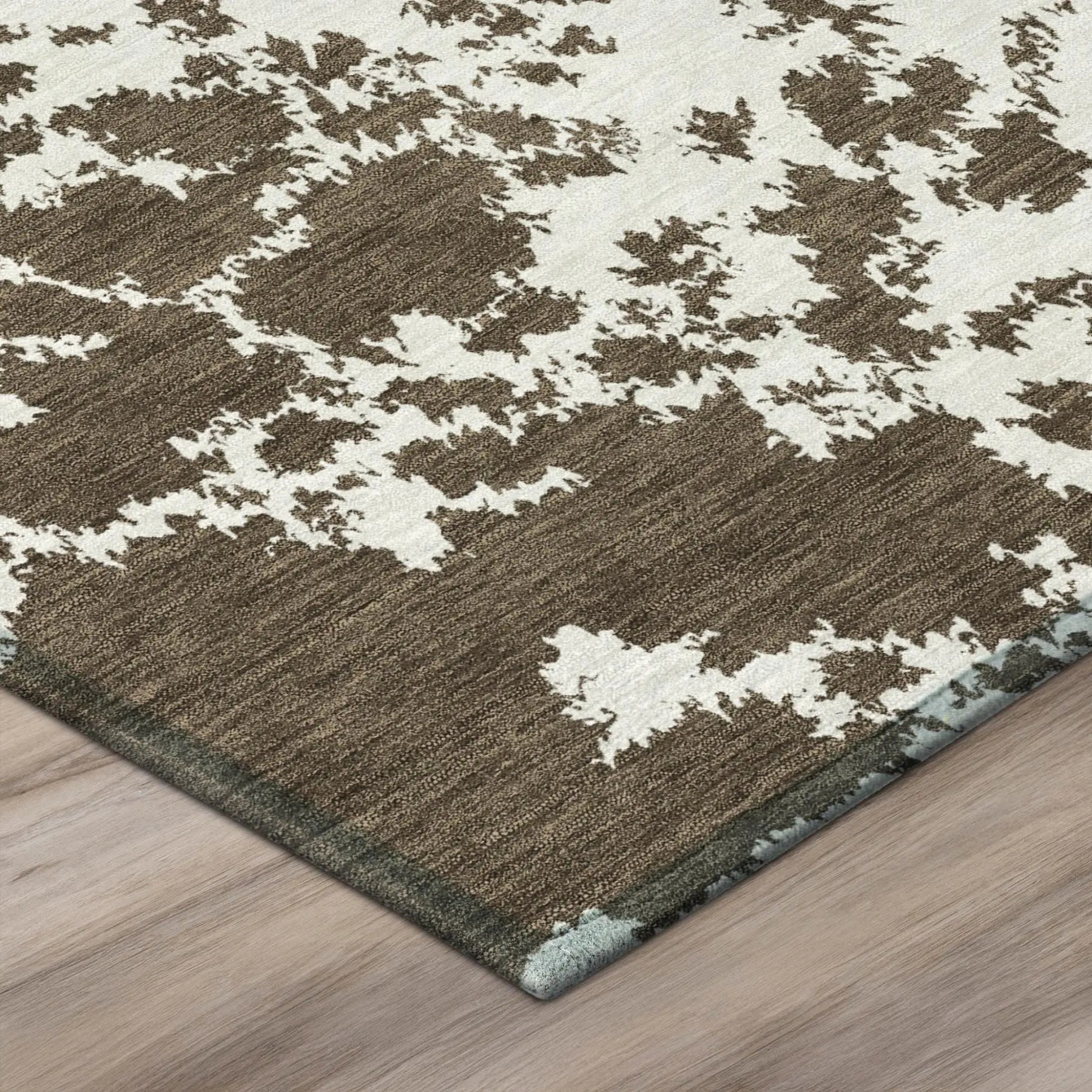 3' X 5' Chocolate And Brown Abstract Washable Indoor Outdoor Area Rug Homeroots Outdoor