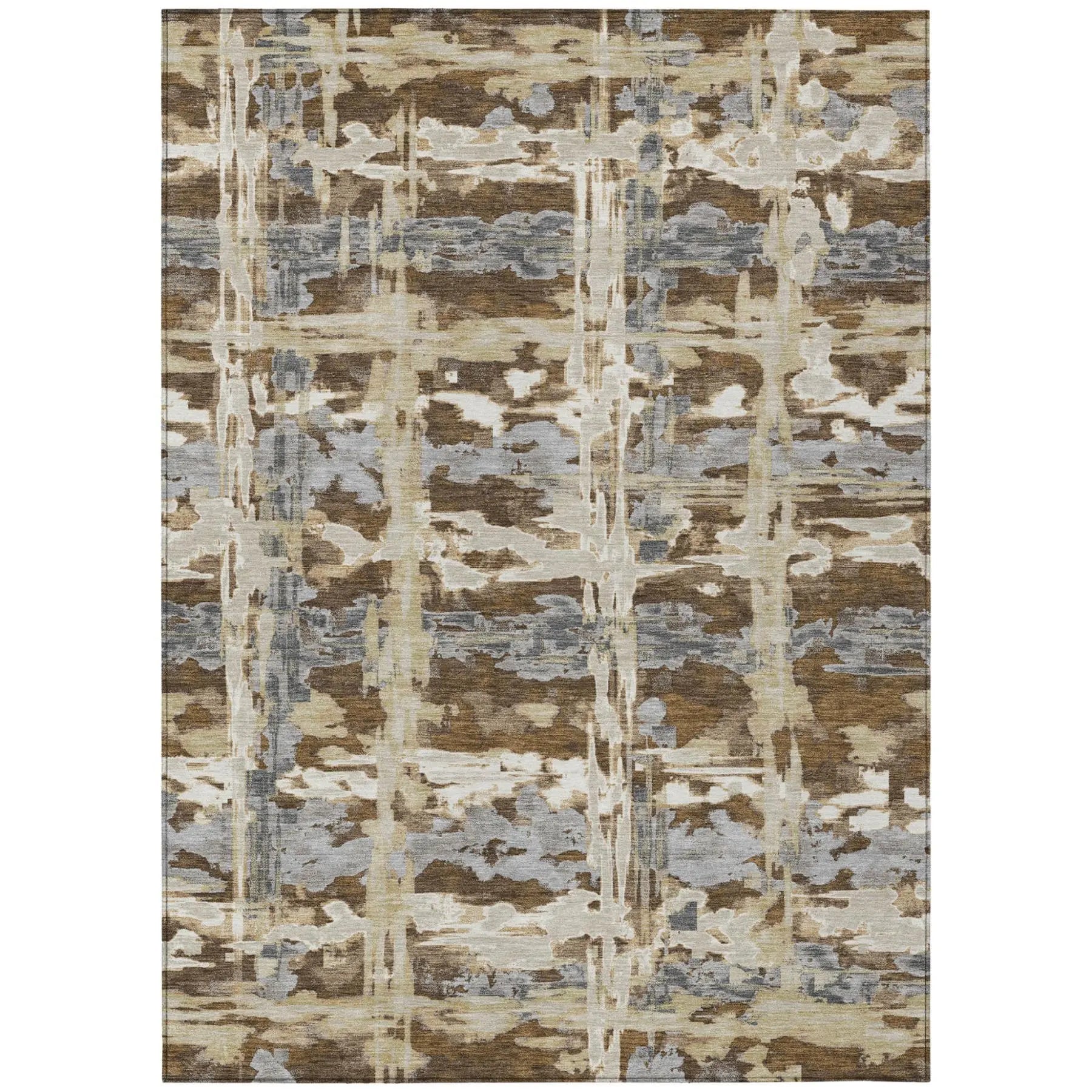 3' X 5' Chocolate And Brown Abstract Washable Indoor Outdoor Area Rug Homeroots Outdoor