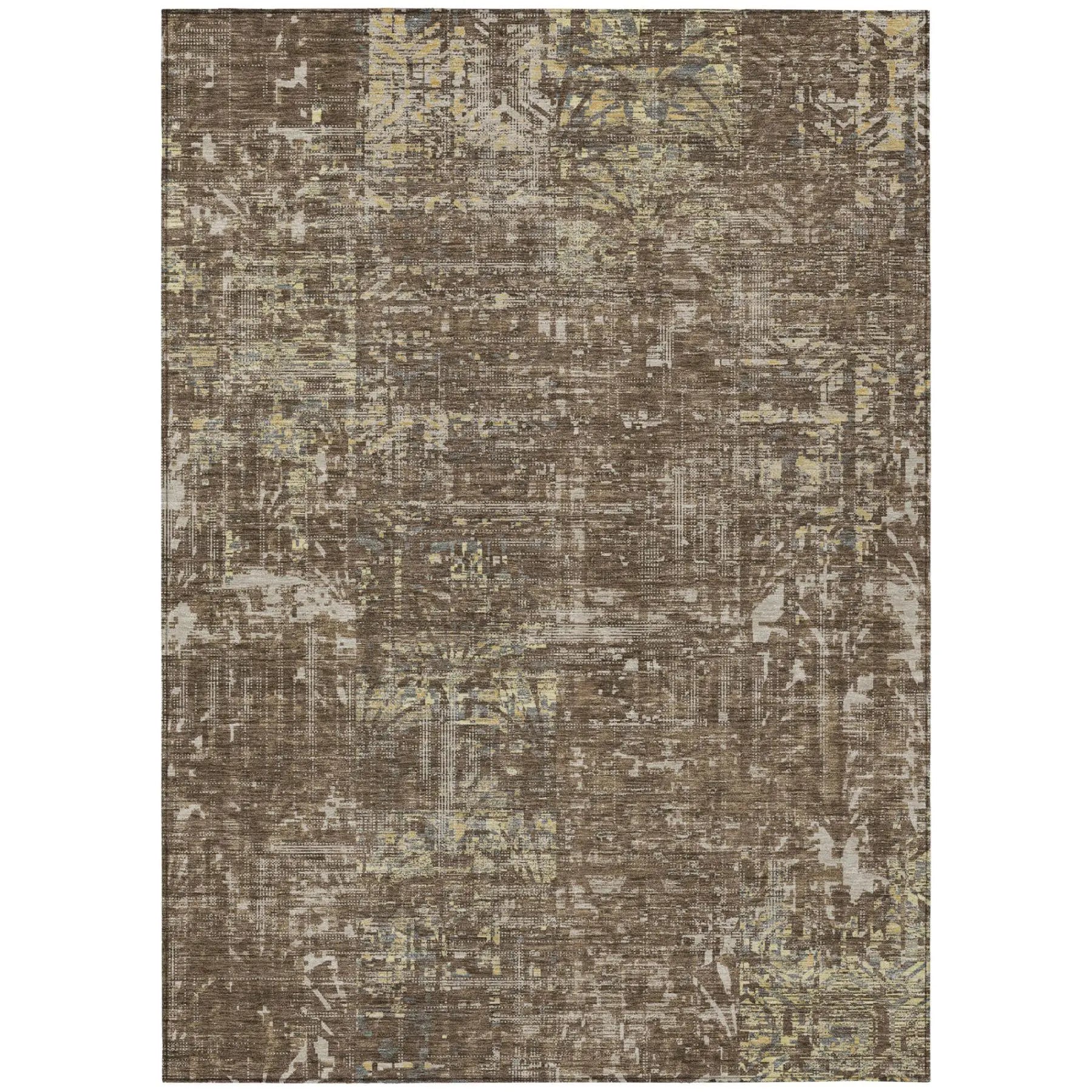 3' X 5' Chocolate And Brown Abstract Washable Indoor Outdoor Area Rug Homeroots Outdoor