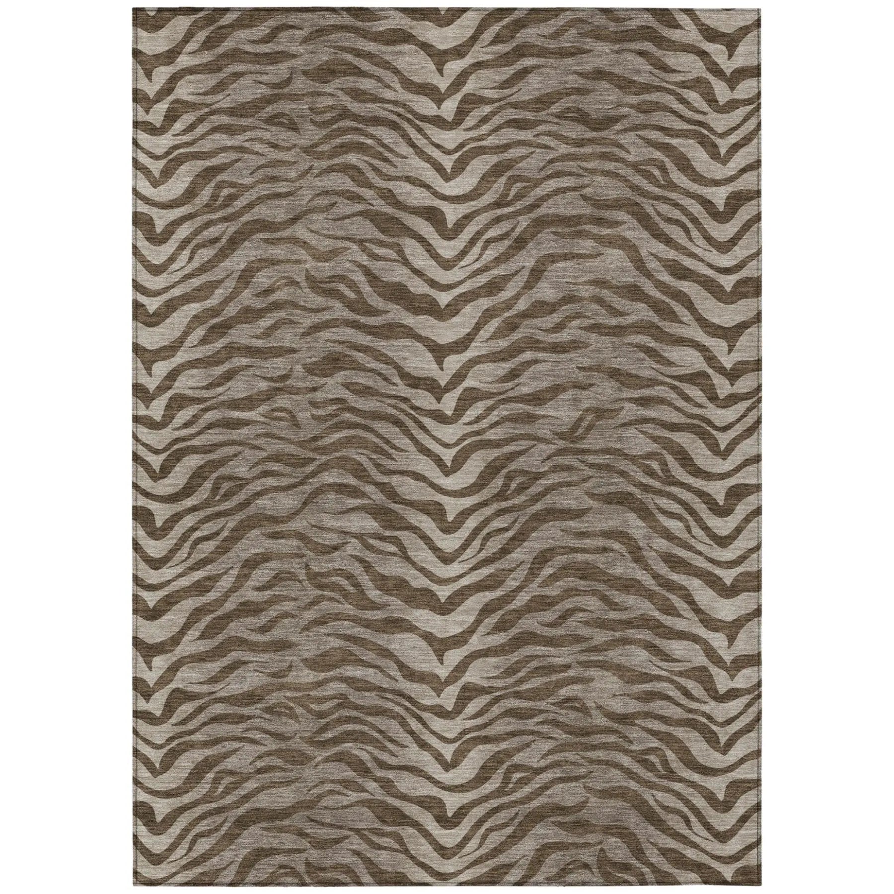 3' X 5' Chocolate And Brown Animal Print Washable Indoor Outdoor Area Rug Homeroots Outdoor