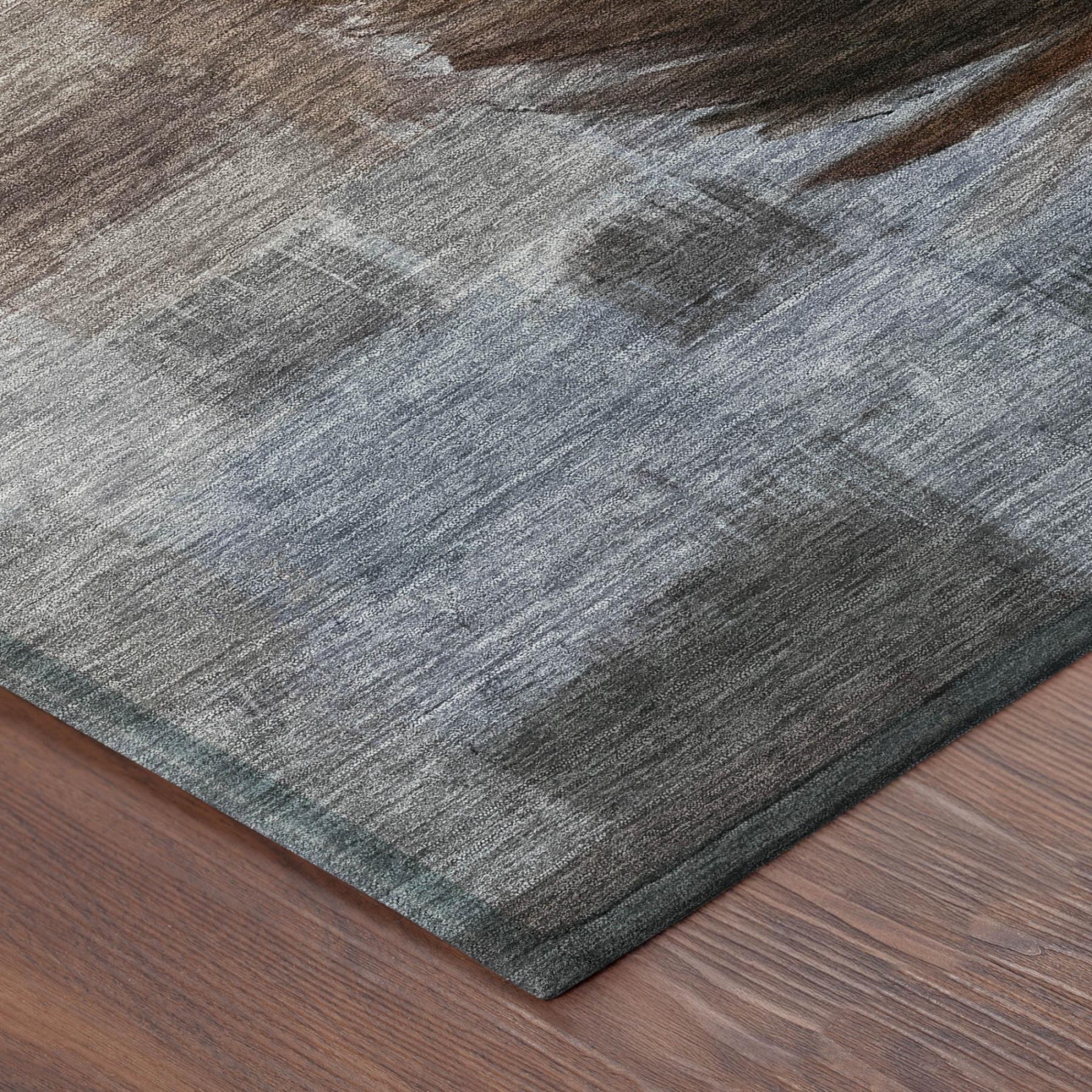 3' X 5' Chocolate And Brown Botanical Leaves Washable Indoor Outdoor Area Rug Homeroots Outdoor