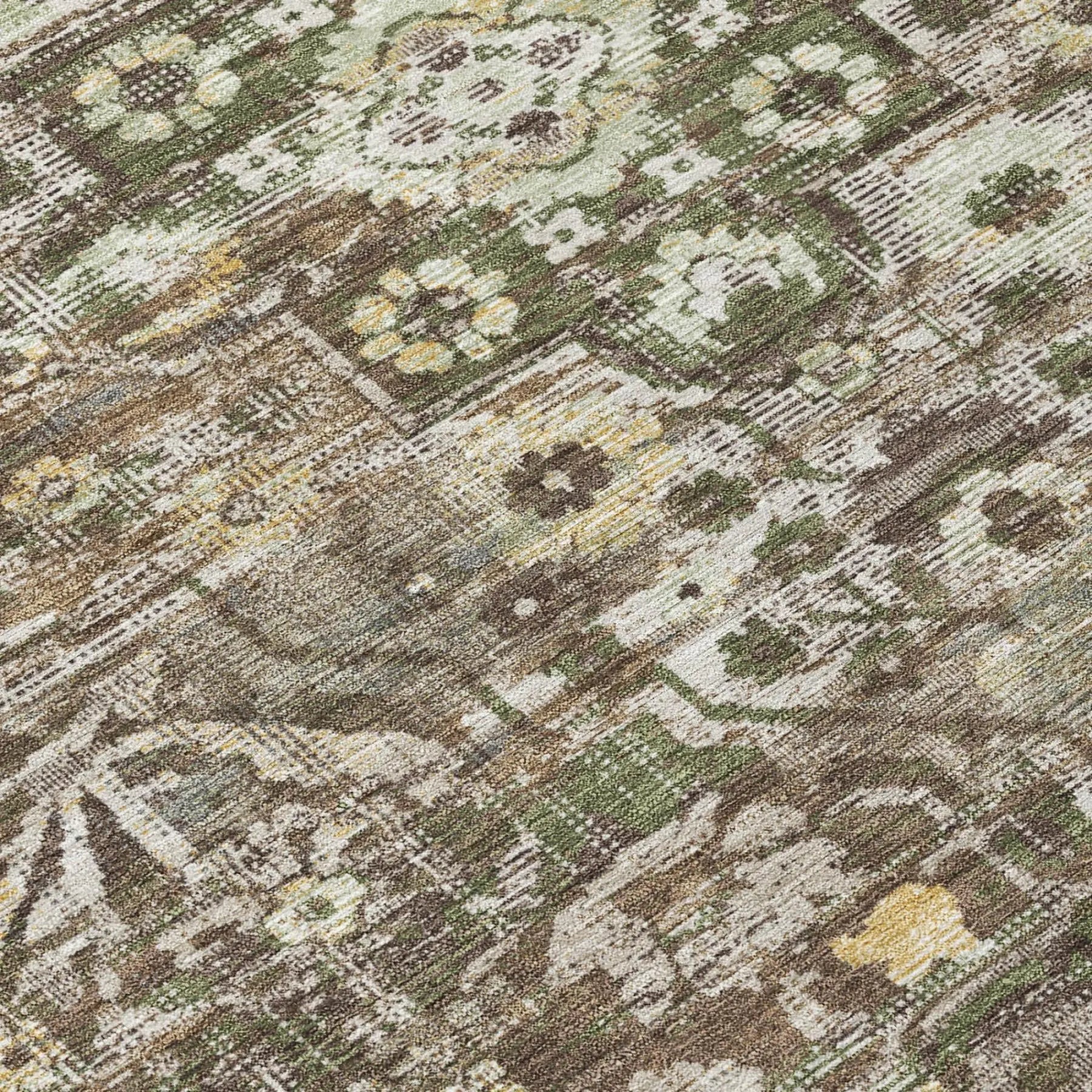 3' X 5' Chocolate And Brown Floral Medallion Washable Indoor Outdoor Area Rug Homeroots Outdoor