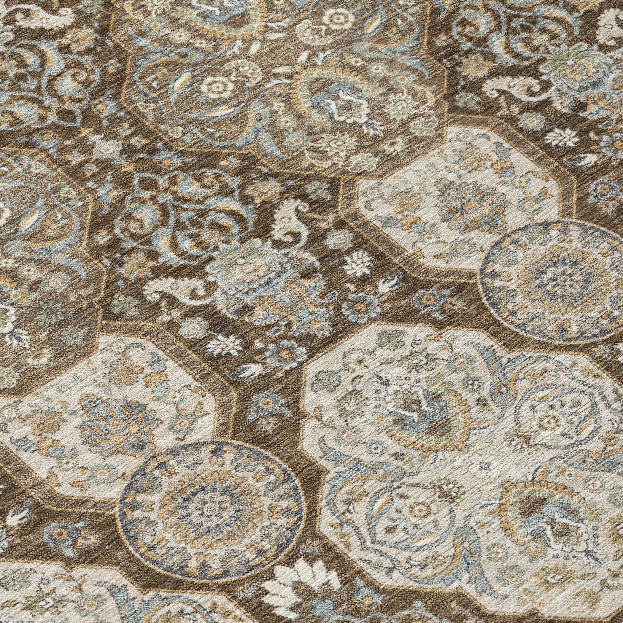 3' X 5' Chocolate And Brown Floral Washable Indoor Outdoor Area Rug Homeroots Outdoor