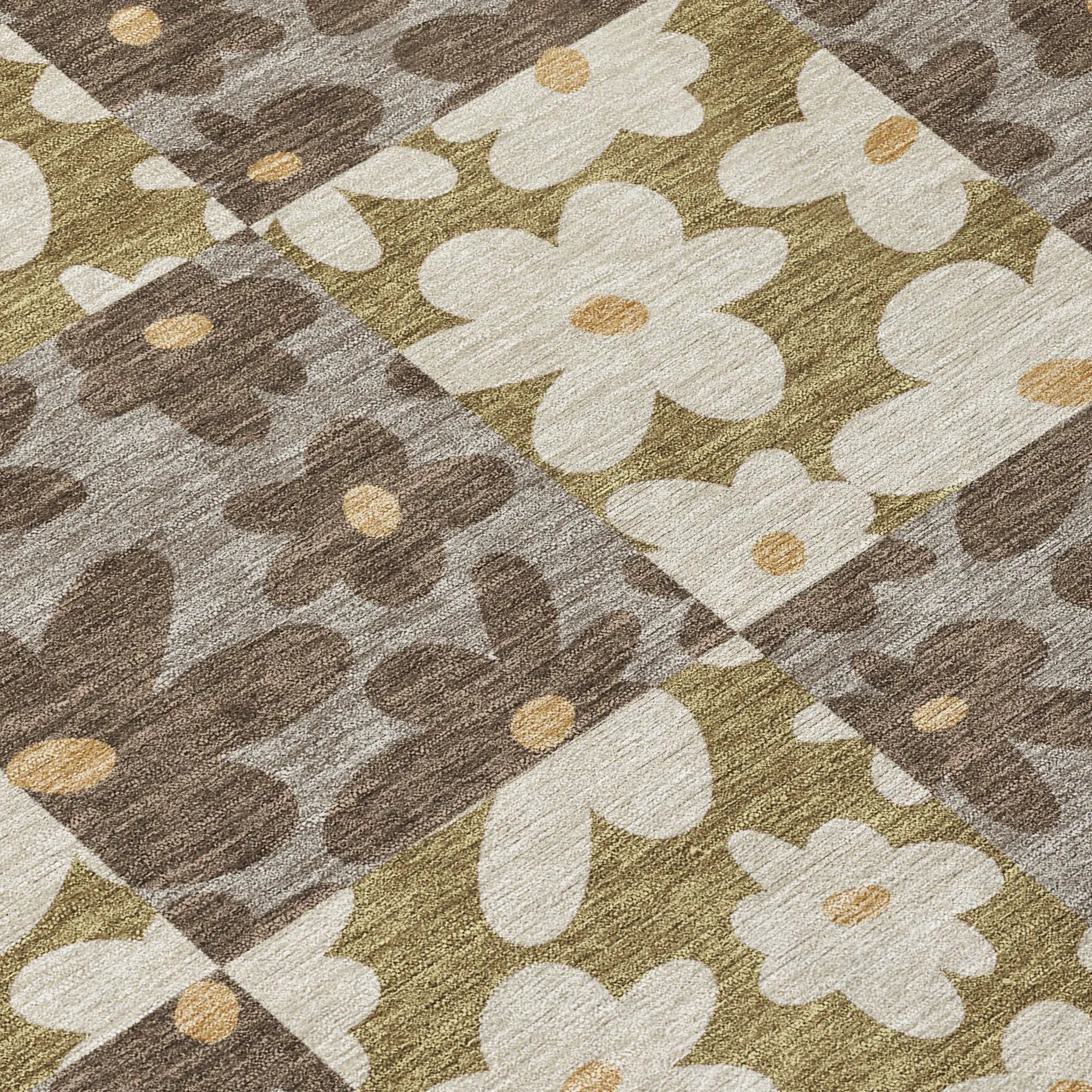 3' X 5' Chocolate And Brown Floral Washable Indoor Outdoor Area Rug Homeroots Outdoor