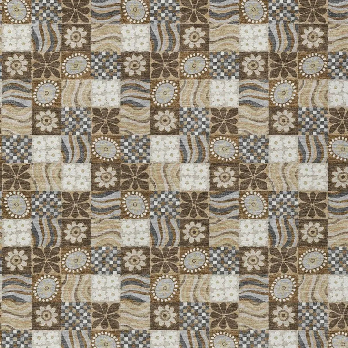 3' X 5' Chocolate And Brown Floral Washable Indoor Outdoor Area Rug Homeroots Outdoor