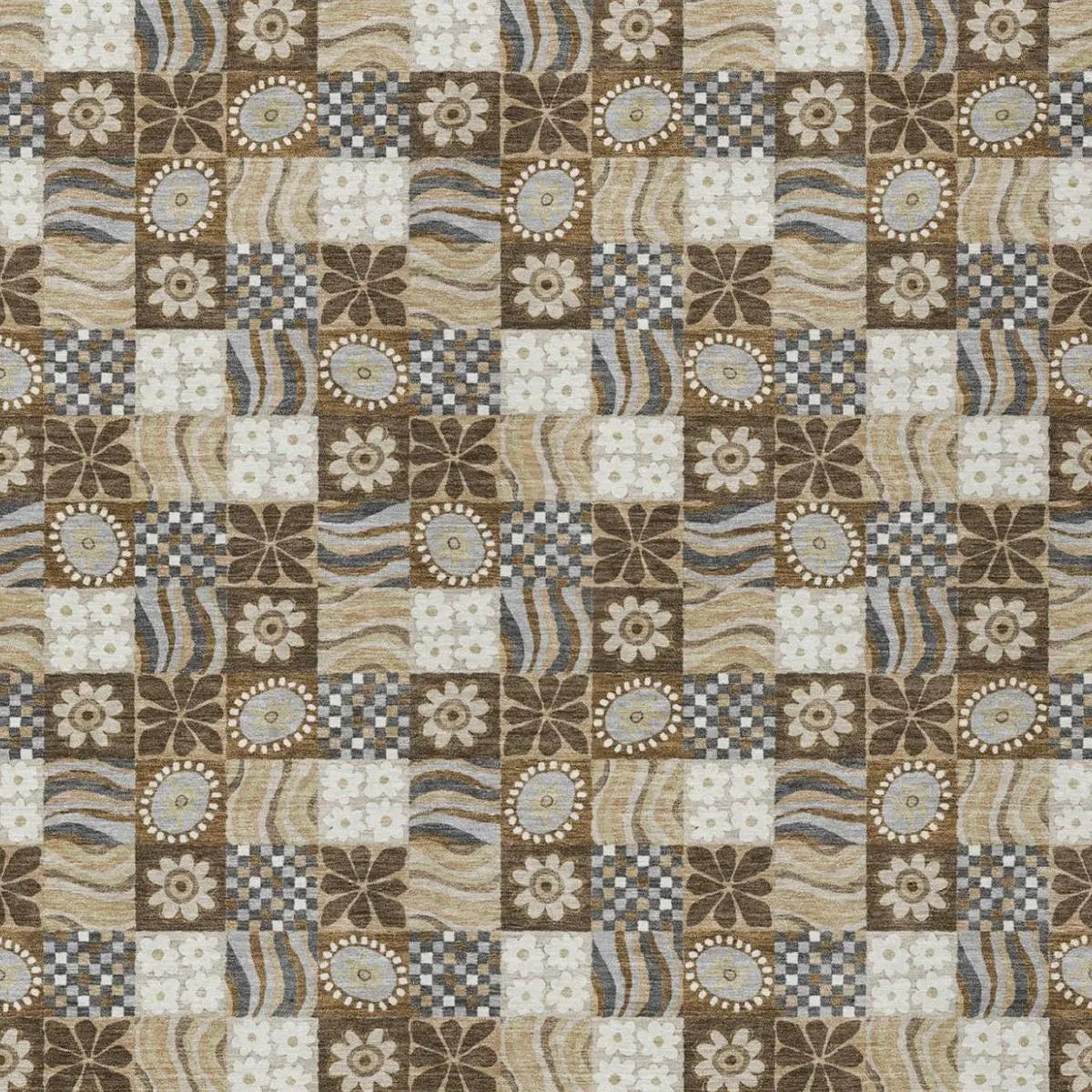 3' X 5' Chocolate And Brown Floral Washable Indoor Outdoor Area Rug Homeroots Outdoor