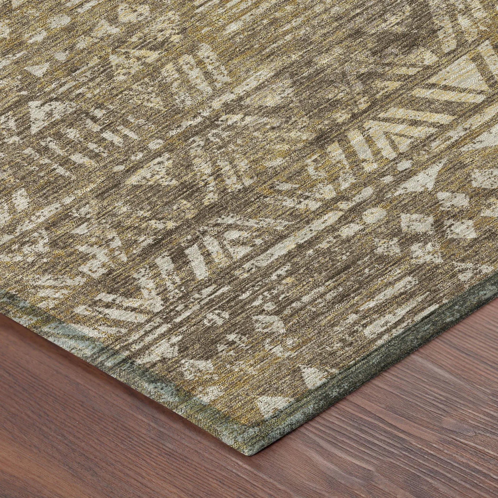3' X 5' Chocolate And Brown Geometric Washable Indoor Outdoor Area Rug Homeroots Outdoor