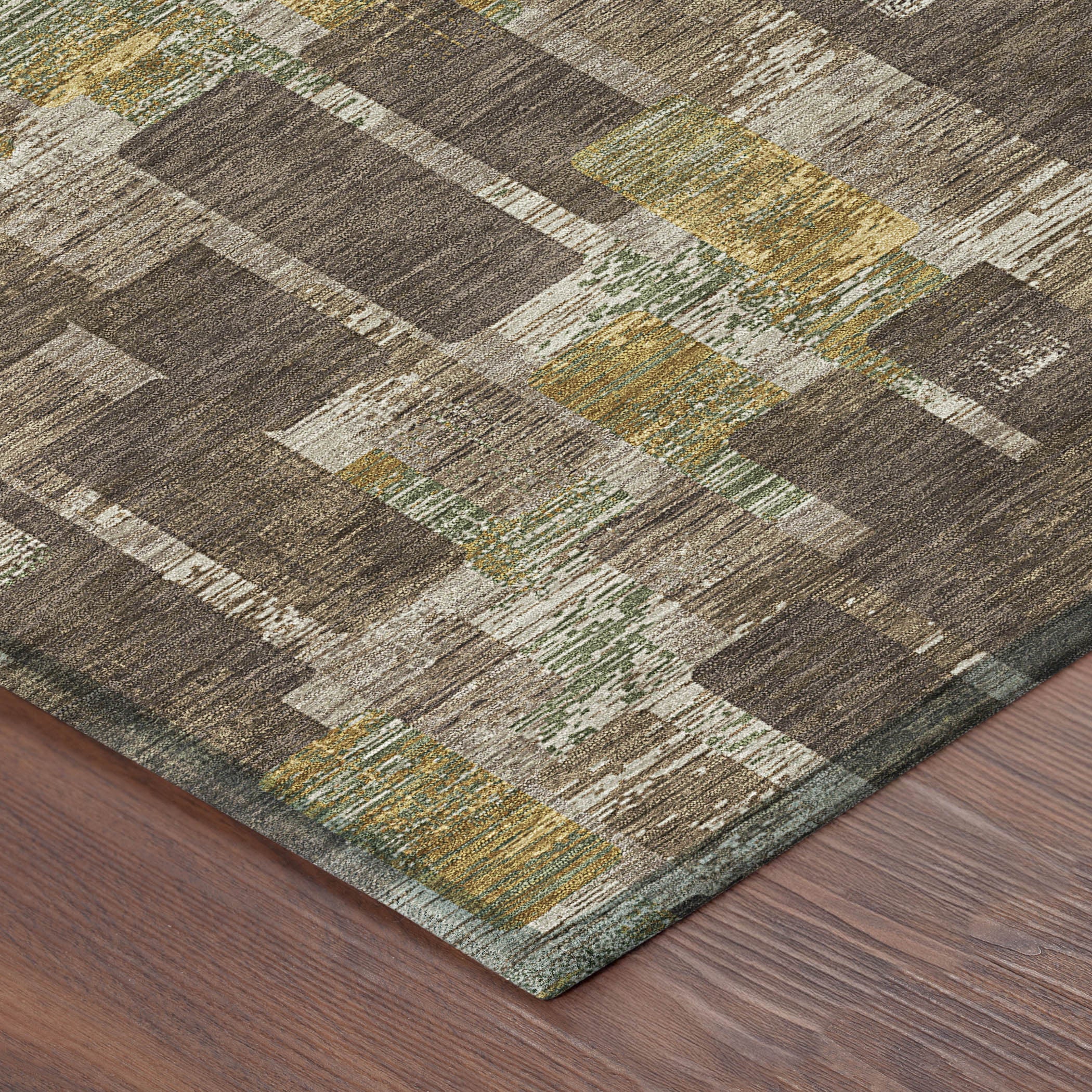 3' X 5' Chocolate And Brown Geometric Washable Indoor Outdoor Area Rug Homeroots Outdoor