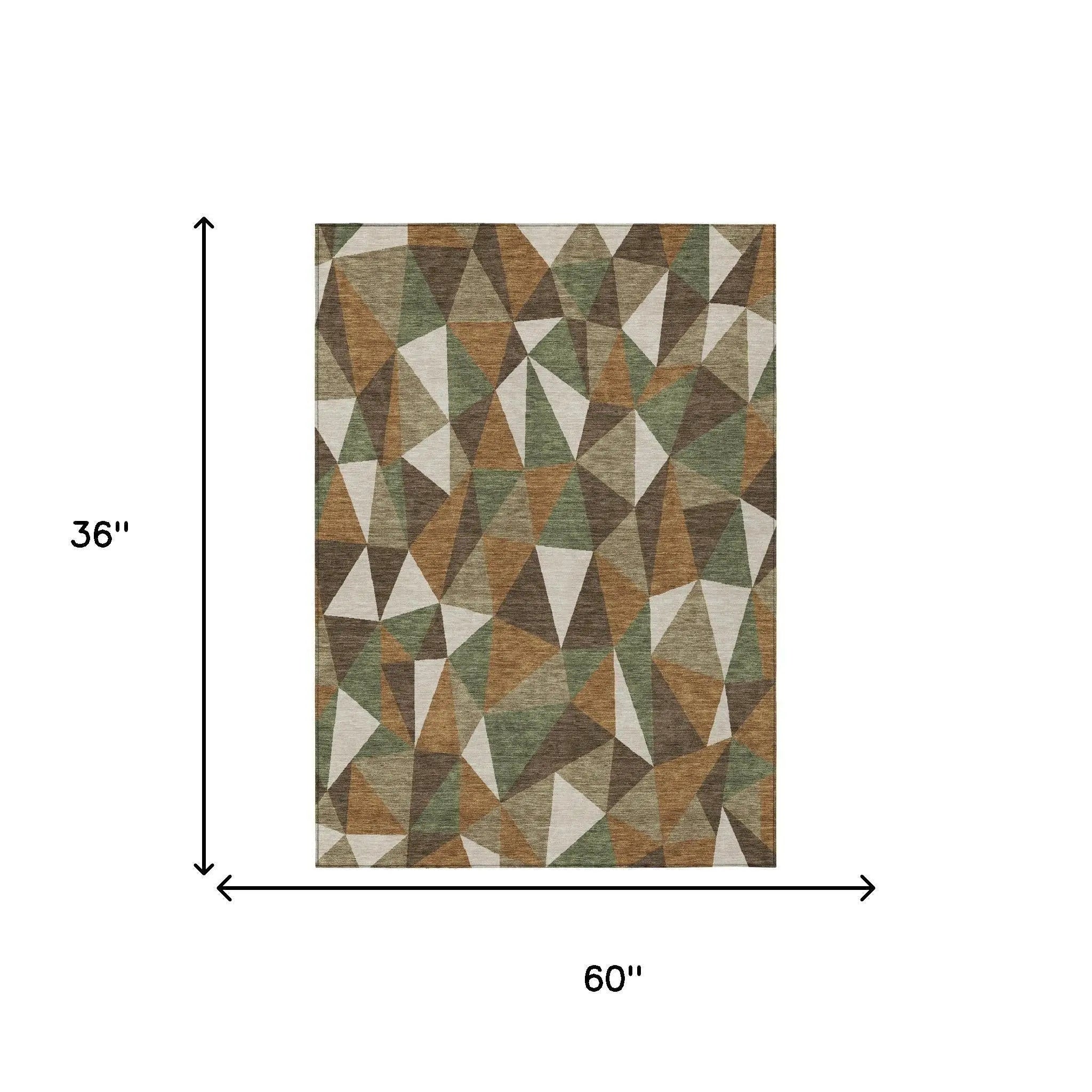 3' X 5' Chocolate And Brown Geometric Washable Indoor Outdoor Area Rug Homeroots Outdoor