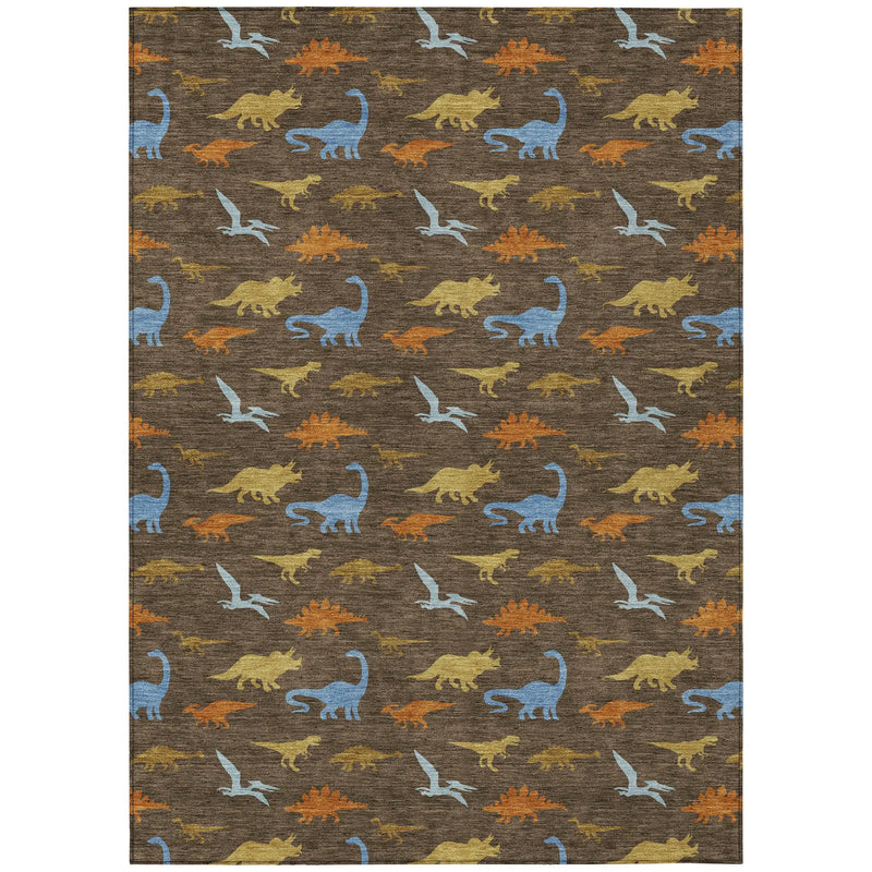 3' X 5' Chocolate And Brown Geometric Washable Indoor Outdoor Area Rug Homeroots Outdoor