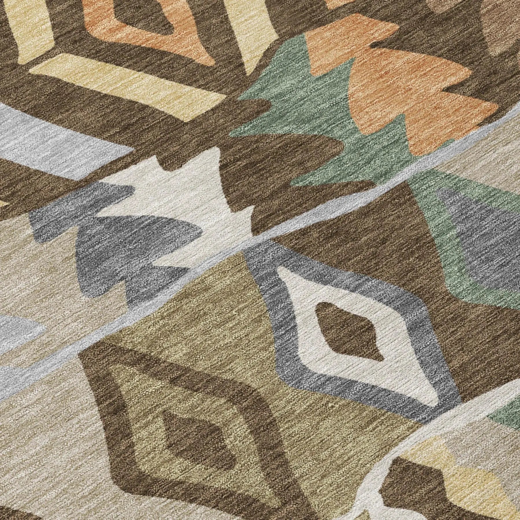 3' X 5' Chocolate And Brown Geometric Washable Indoor Outdoor Area Rug Homeroots Outdoor
