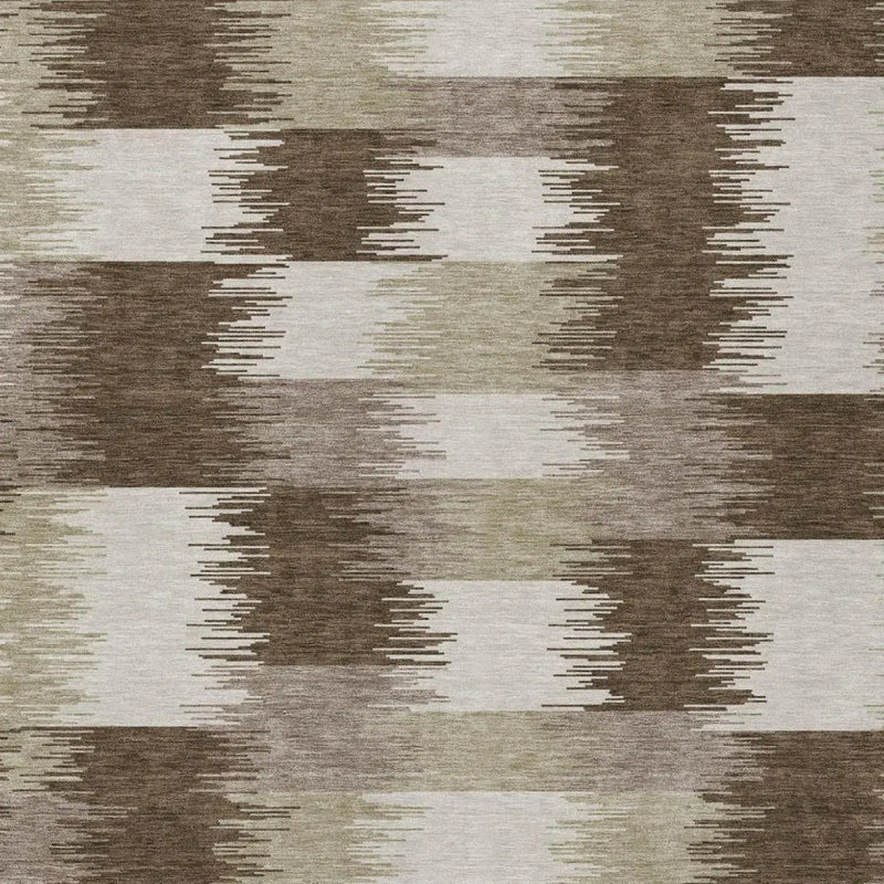 3' X 5' Chocolate And Brown Geometric Washable Indoor Outdoor Area Rug Homeroots Outdoor