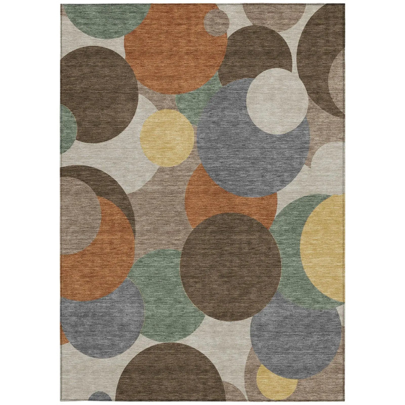 3' X 5' Chocolate And Brown Geometric Washable Indoor Outdoor Area Rug Homeroots Outdoor