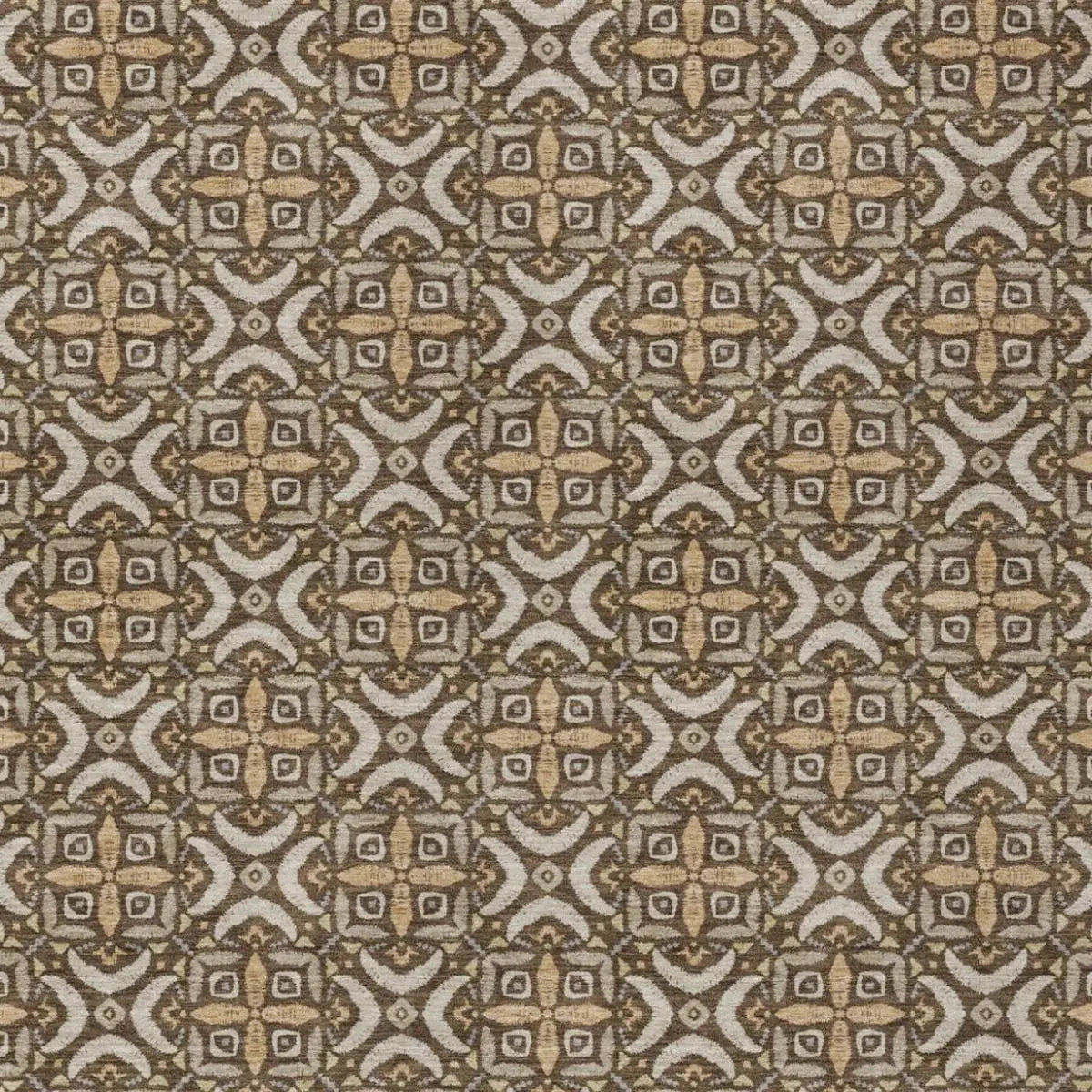 3' X 5' Chocolate And Brown Geometric Washable Indoor Outdoor Area Rug Homeroots Outdoor