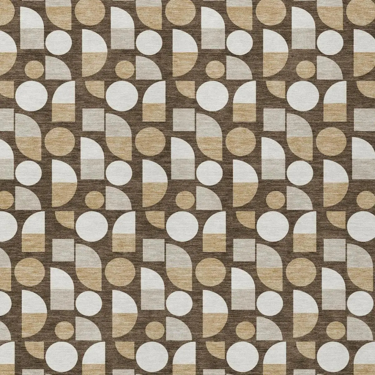 3' X 5' Chocolate And Brown Geometric Washable Indoor Outdoor Area Rug Homeroots Outdoor