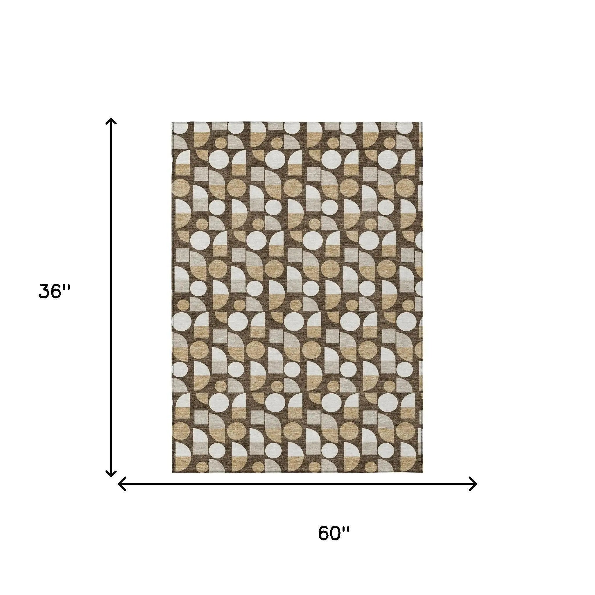 3' X 5' Chocolate And Brown Geometric Washable Indoor Outdoor Area Rug Homeroots Outdoor