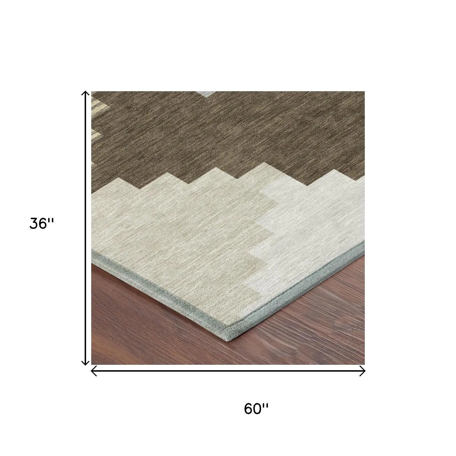 3' X 5' Chocolate And Brown Geometric Washable Indoor Outdoor Area Rug Homeroots Outdoor