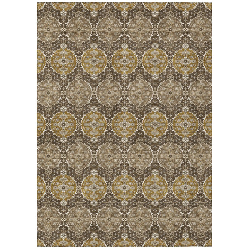 3' X 5' Chocolate And Brown Striped Washable Indoor Outdoor Area Rug Homeroots Outdoor