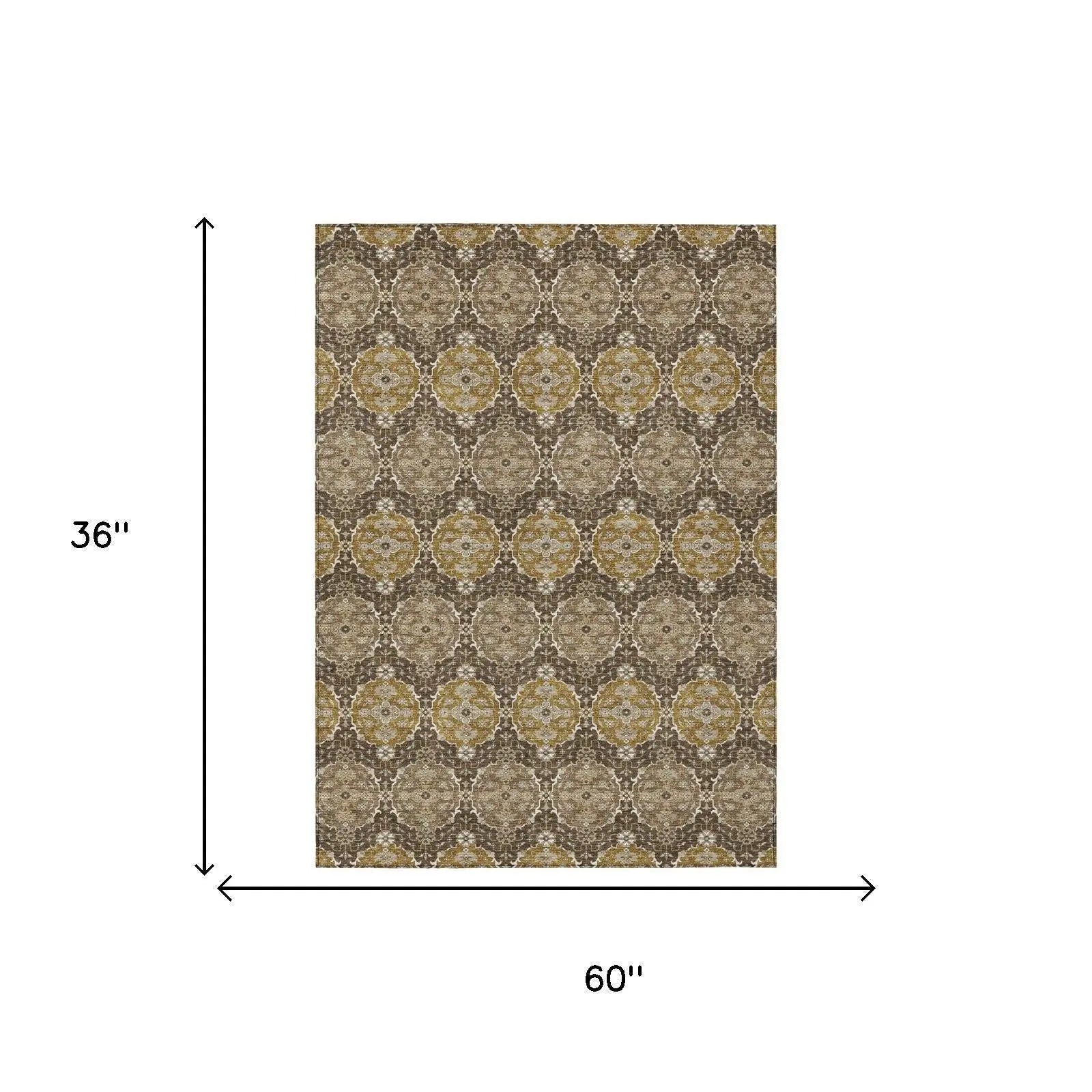 3' X 5' Chocolate And Brown Striped Washable Indoor Outdoor Area Rug Homeroots Outdoor