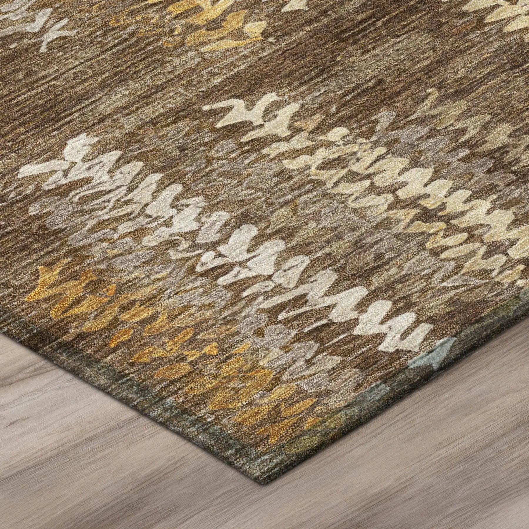 3' X 5' Chocolate And Brown Striped Washable Indoor Outdoor Area Rug Homeroots Outdoor