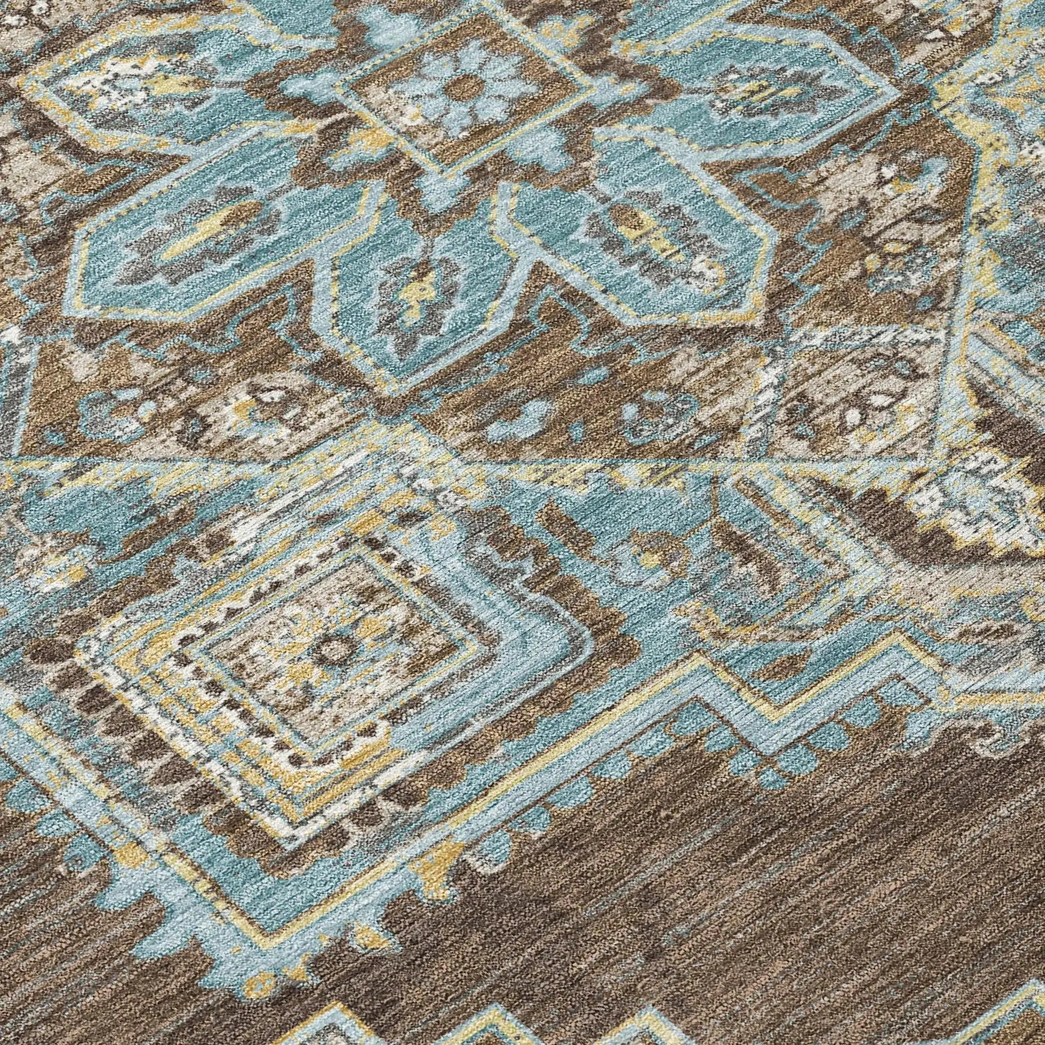 3' X 5' Chocolate And Coffee Oriental Washable Indoor Outdoor Area Rug Homeroots Outdoor