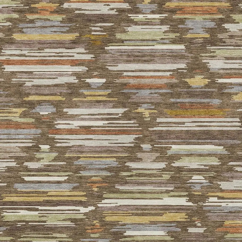 3' X 5' Chocolate And Gray Southwestern Washable Indoor Outdoor Area Rug Homeroots Outdoor