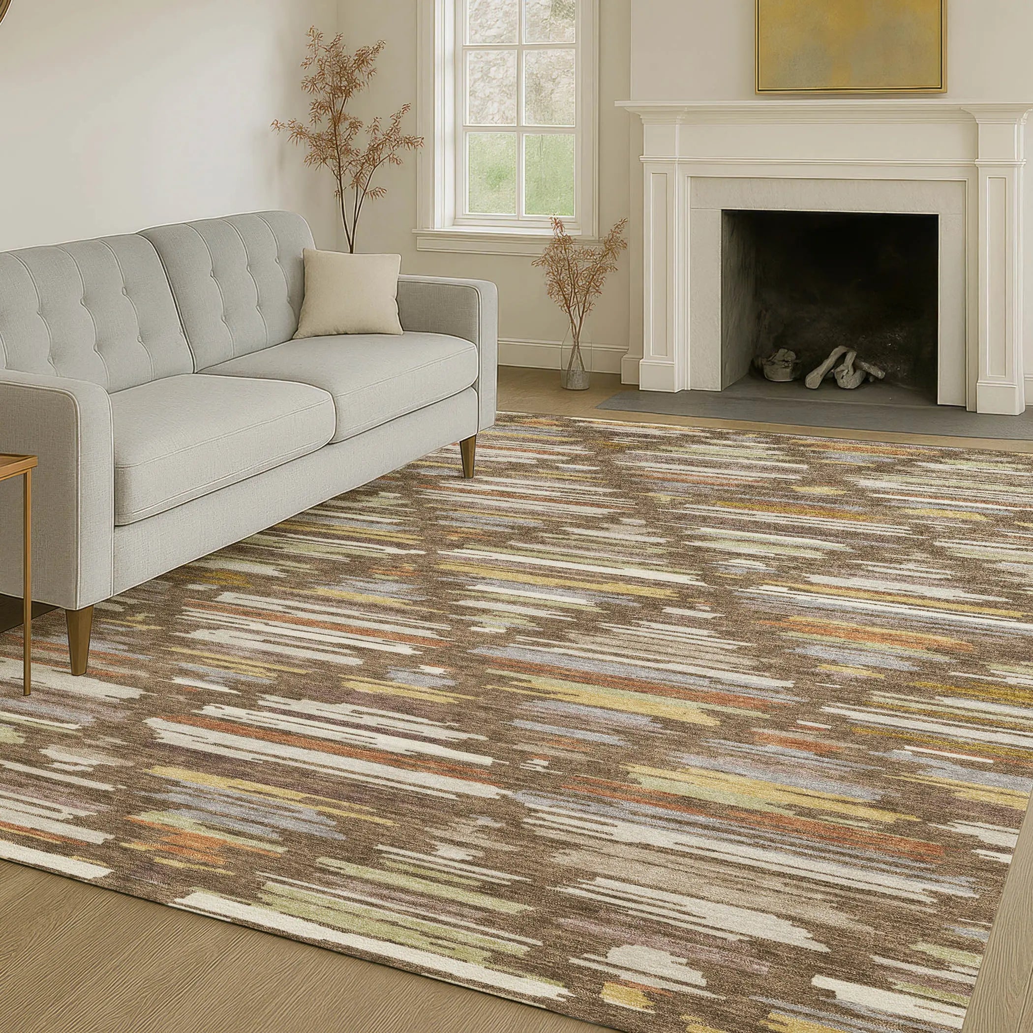 3' X 5' Chocolate And Gray Southwestern Washable Indoor Outdoor Area Rug Homeroots Outdoor