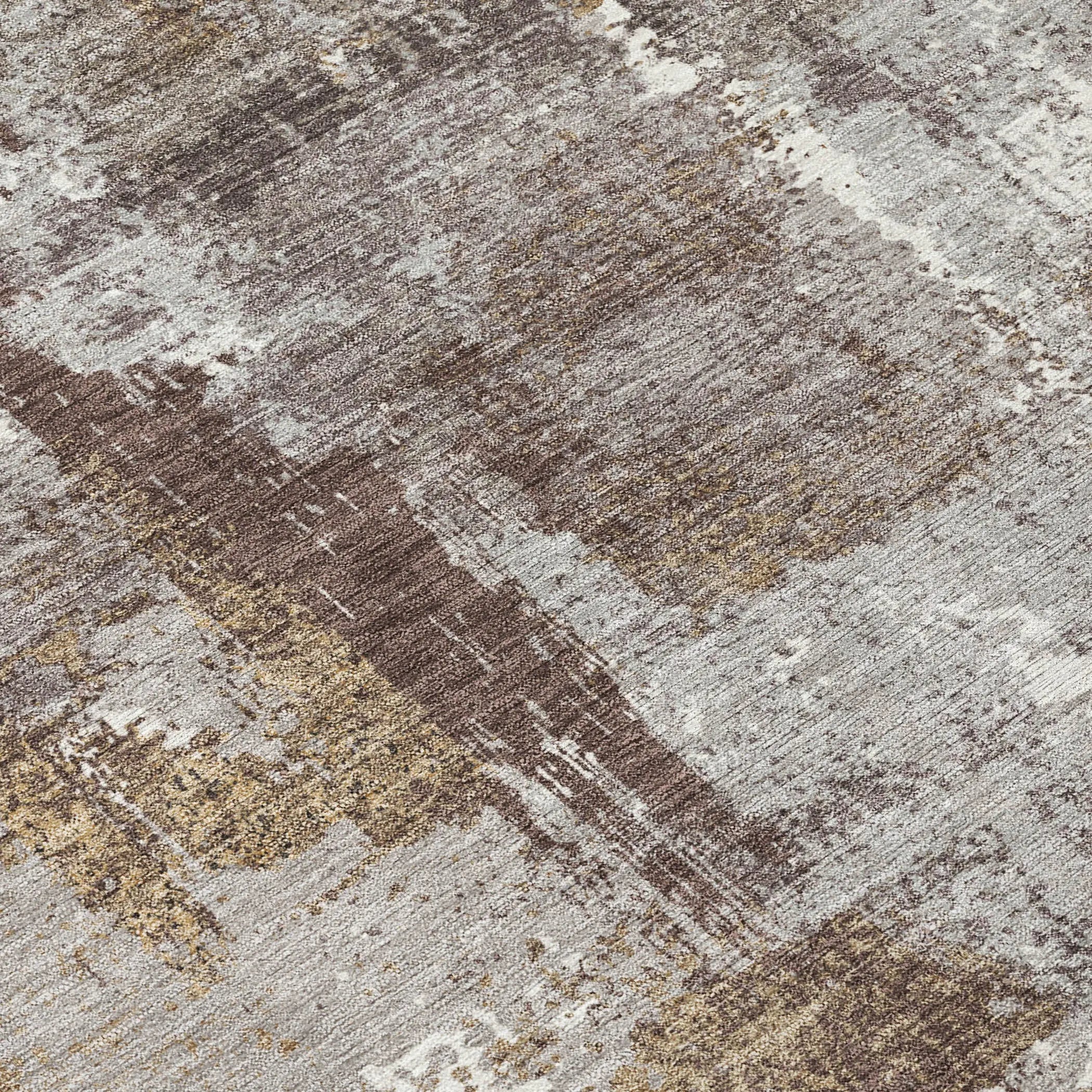 3' X 5' Chocolate And Ivory Abstract Washable Indoor Outdoor Area Rug Homeroots Outdoor