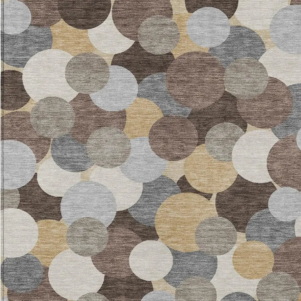 3' X 5' Chocolate And Ivory Geometric Washable Indoor Outdoor Area Rug Homeroots Outdoor