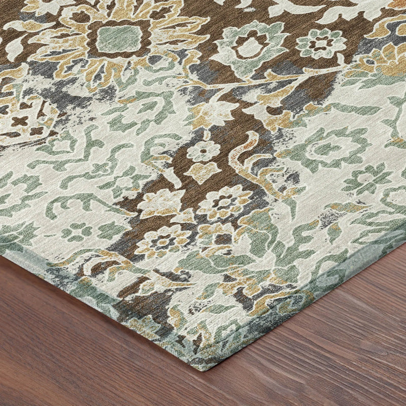 3' X 5' Chocolate And Ivory Geometric Washable Indoor Outdoor Area Rug Homeroots Outdoor