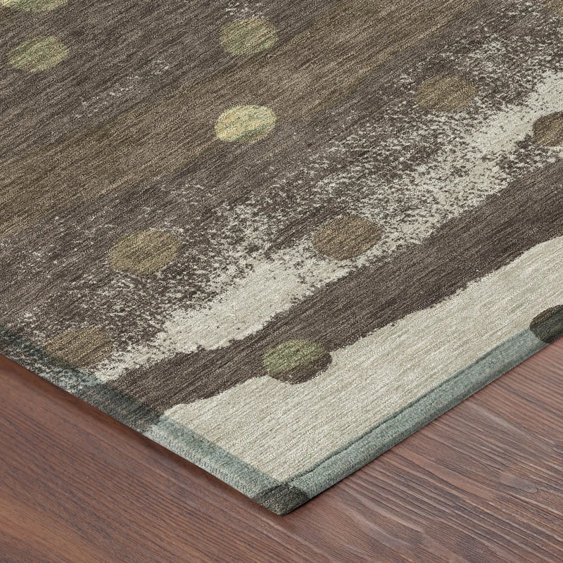3' X 5' Chocolate And Navy Blue Striped Washable Indoor Outdoor Area Rug Homeroots Outdoor