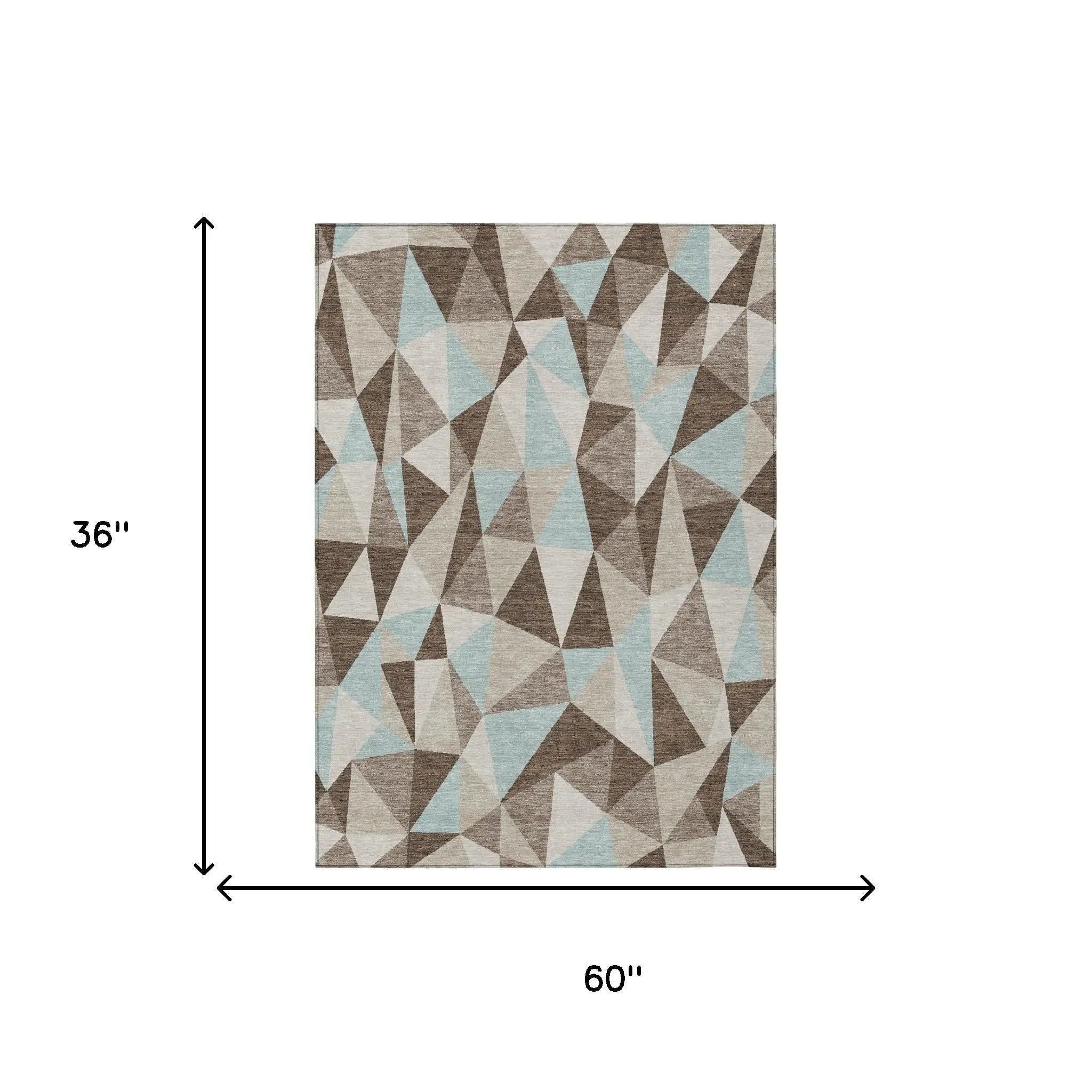 3' X 5' Coffee And Brown Geometric Washable Indoor Outdoor Area Rug Homeroots Outdoor