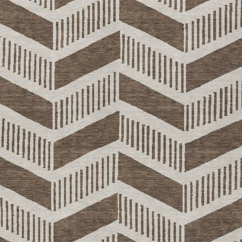 3' X 5' Coffee And Brown Geometric Washable Indoor Outdoor Area Rug Homeroots Outdoor