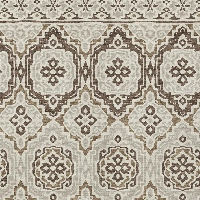 3' X 5' Coffee And Gray Tribal Washable Indoor Outdoor Area Rug Homeroots Outdoor