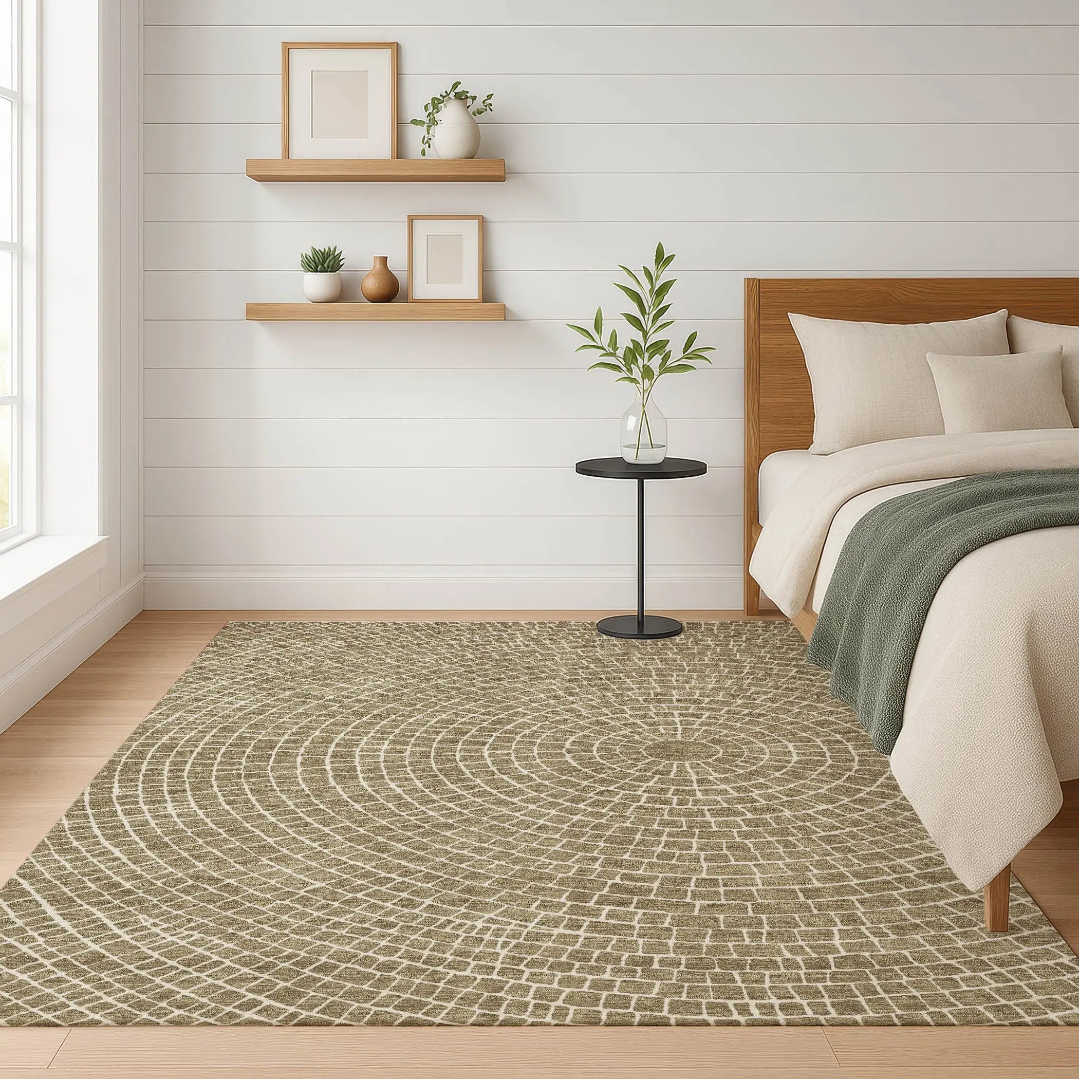 3' X 5' Coffee And Ivory Geometric Washable Indoor Outdoor Area Rug Homeroots Outdoor
