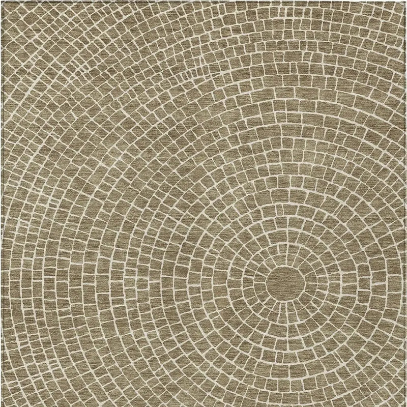 3' X 5' Coffee And Ivory Geometric Washable Indoor Outdoor Area Rug Homeroots Outdoor