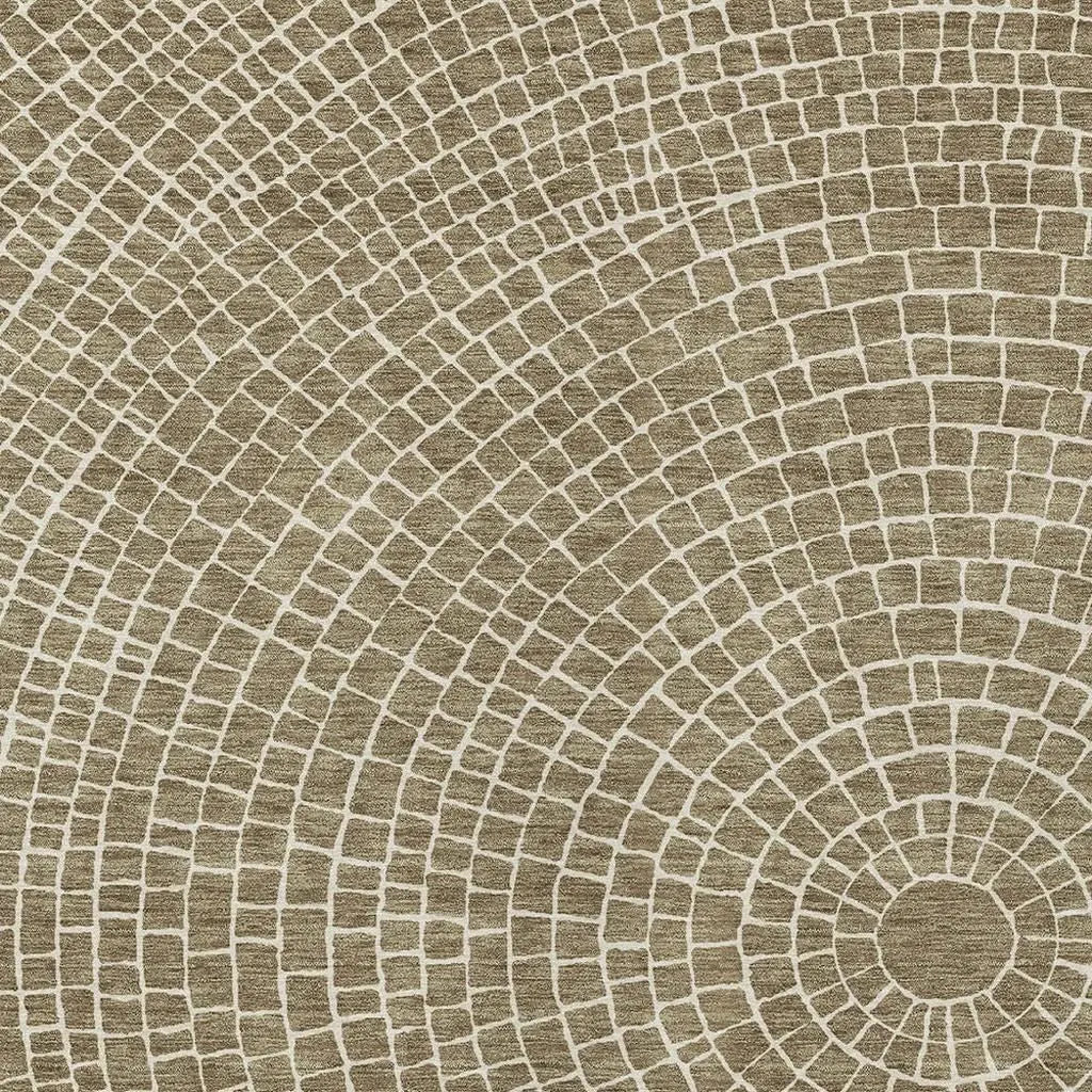 3' X 5' Coffee And Ivory Geometric Washable Indoor Outdoor Area Rug Homeroots Outdoor