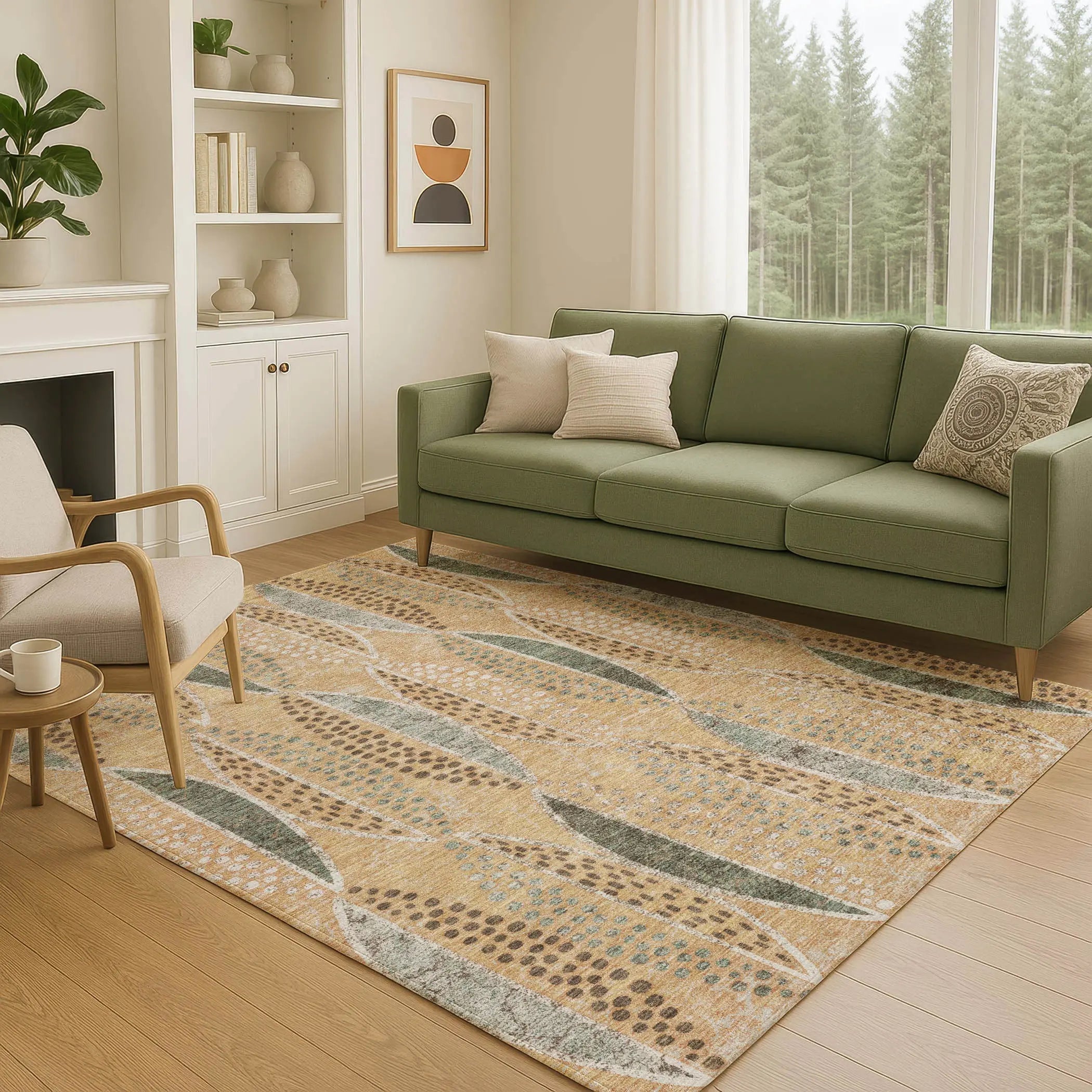 3' X 5' Copper And Beige Geometric Washable Indoor Outdoor Area Rug Homeroots Outdoor