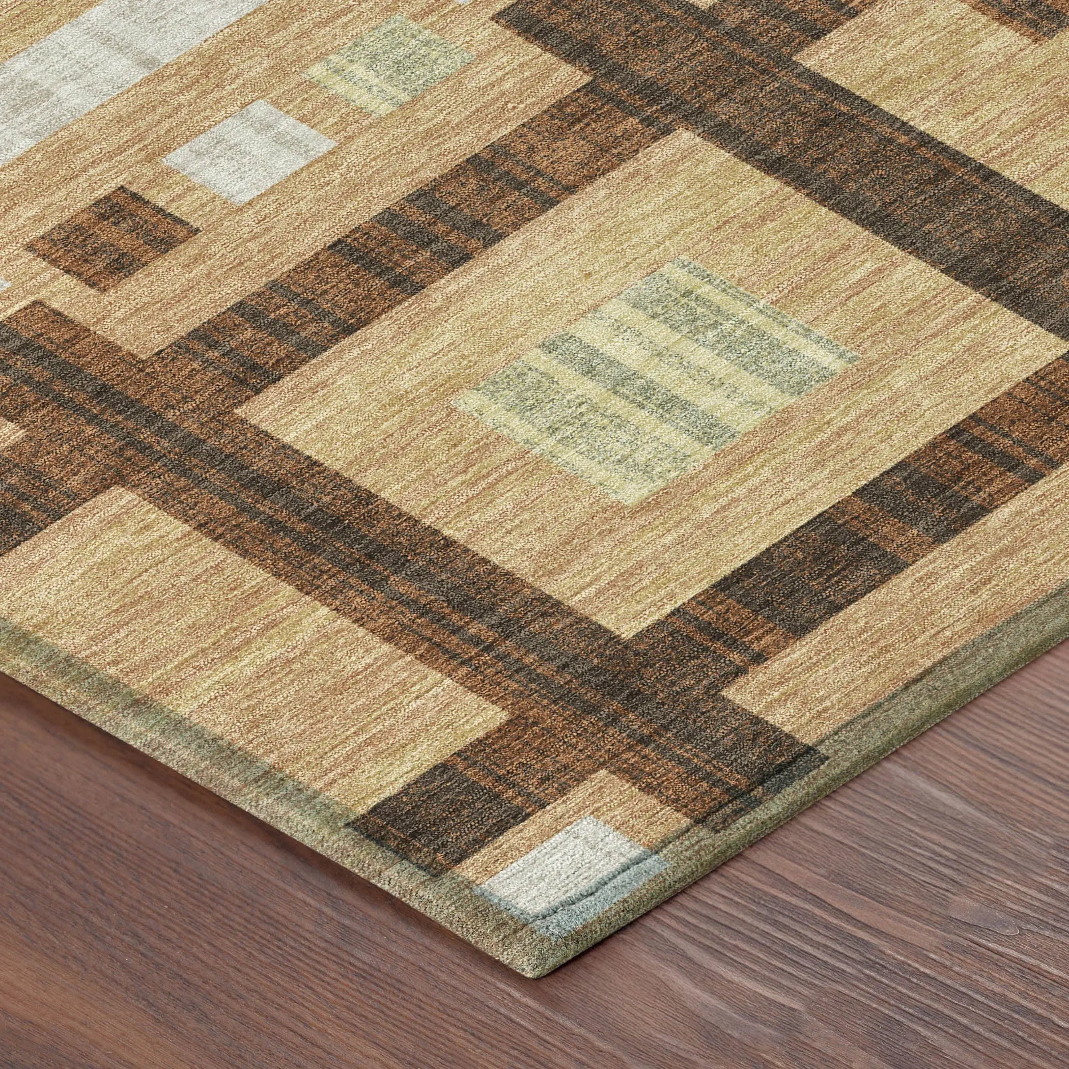 3' X 5' Copper And Brown Geometric Washable Indoor Outdoor Area Rug Homeroots Outdoor