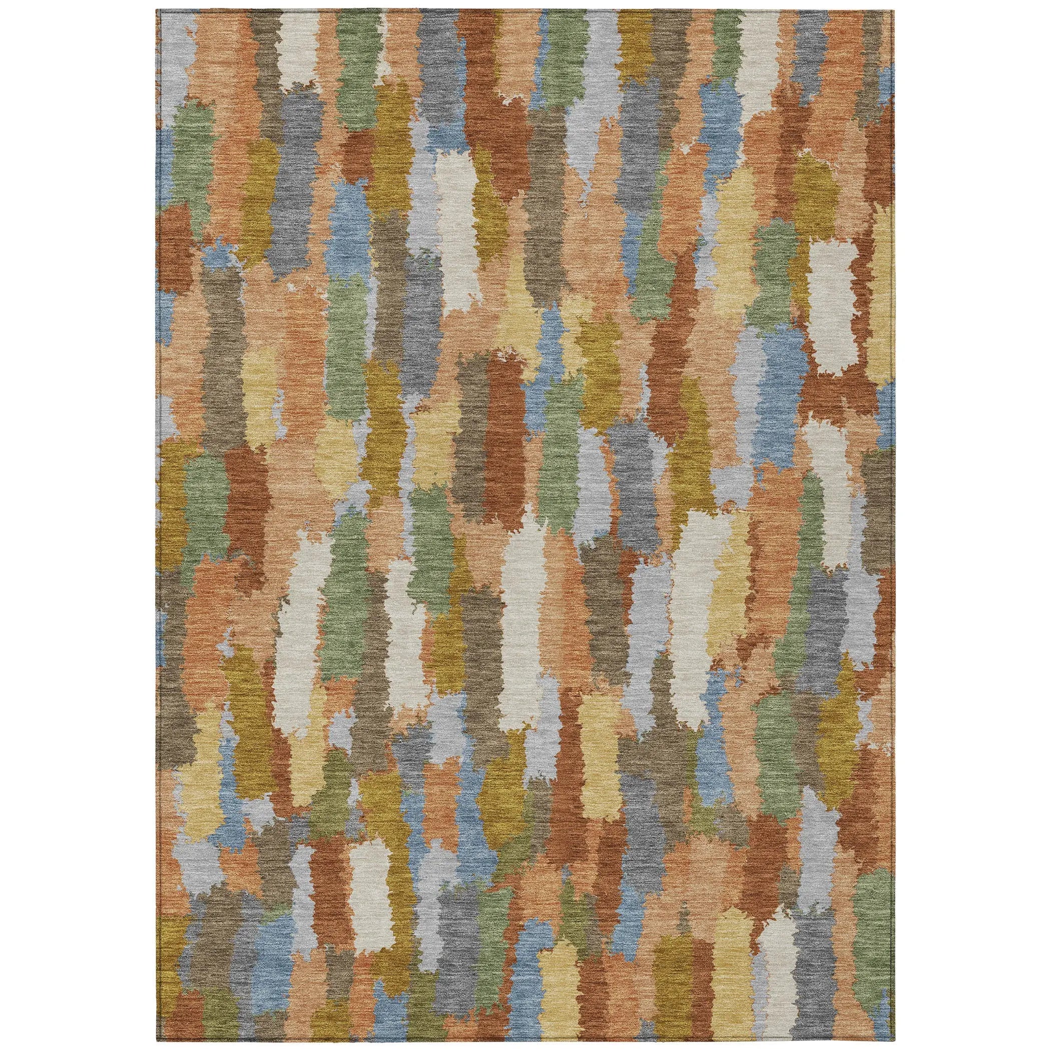 3' X 5' Copper And Chocolate Striped Washable Indoor Outdoor Area Rug Homeroots Outdoor