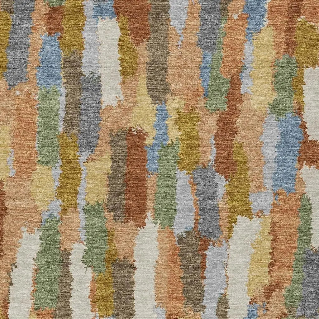 3' X 5' Copper And Chocolate Striped Washable Indoor Outdoor Area Rug Homeroots Outdoor