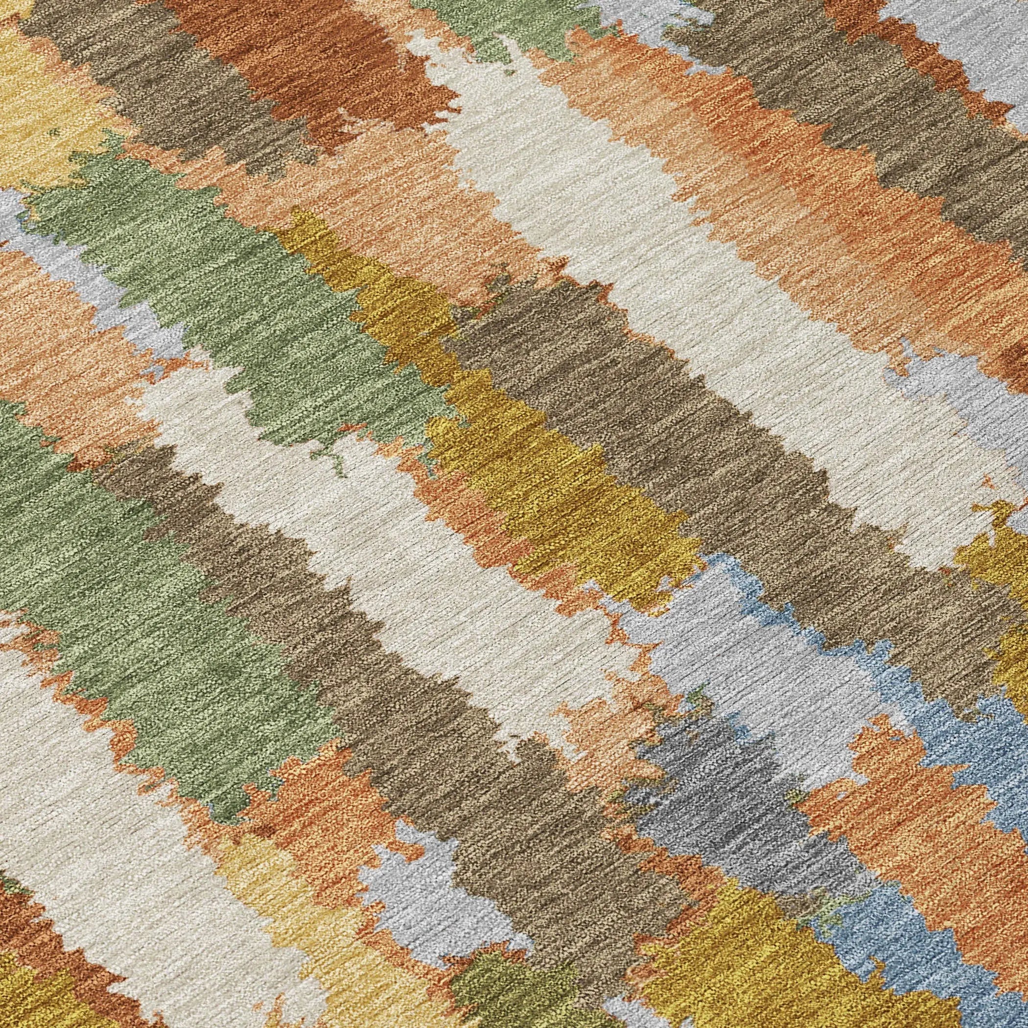 3' X 5' Copper And Chocolate Striped Washable Indoor Outdoor Area Rug Homeroots Outdoor